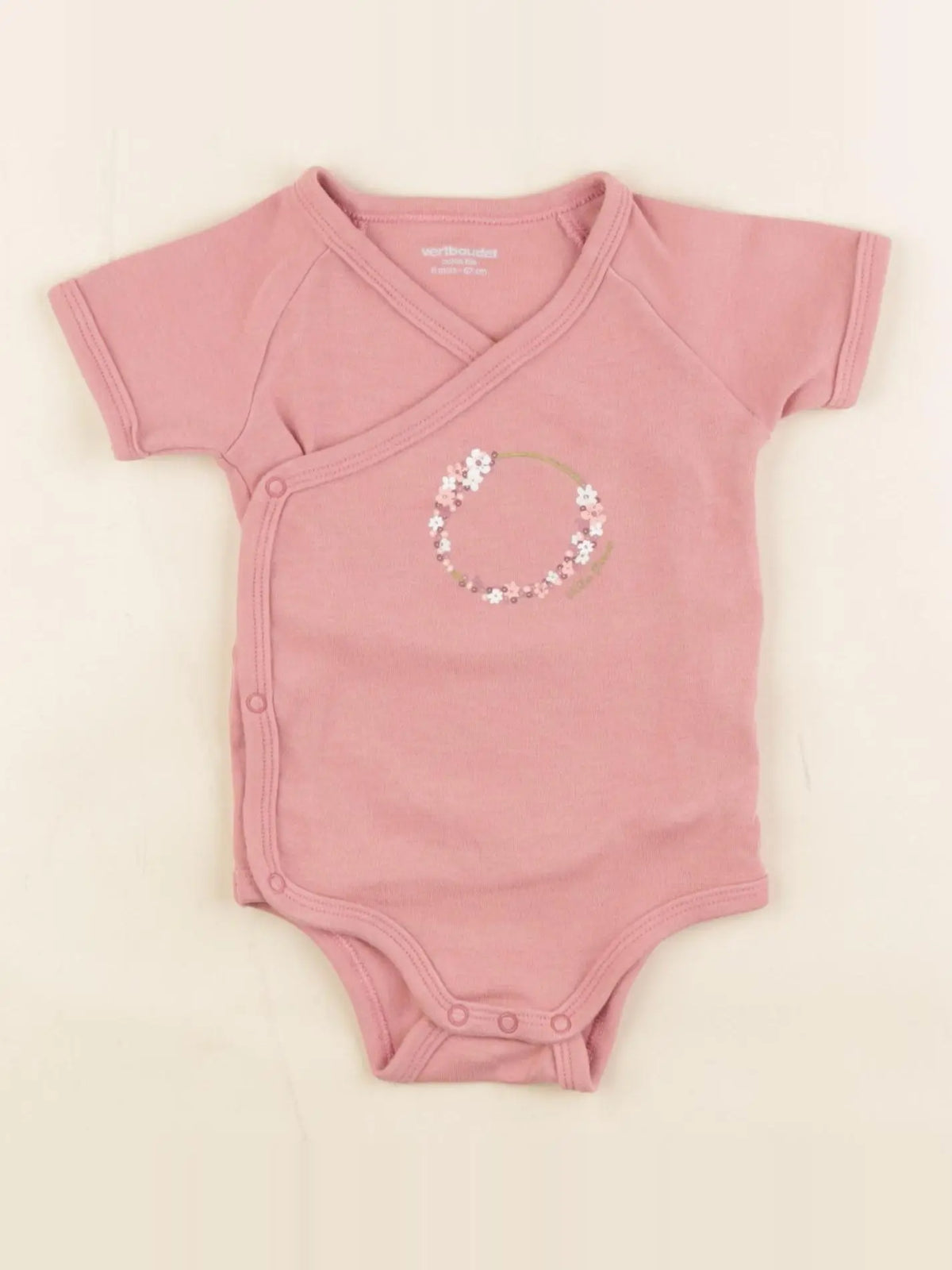 Vertbaudet - body rose - 6 mois