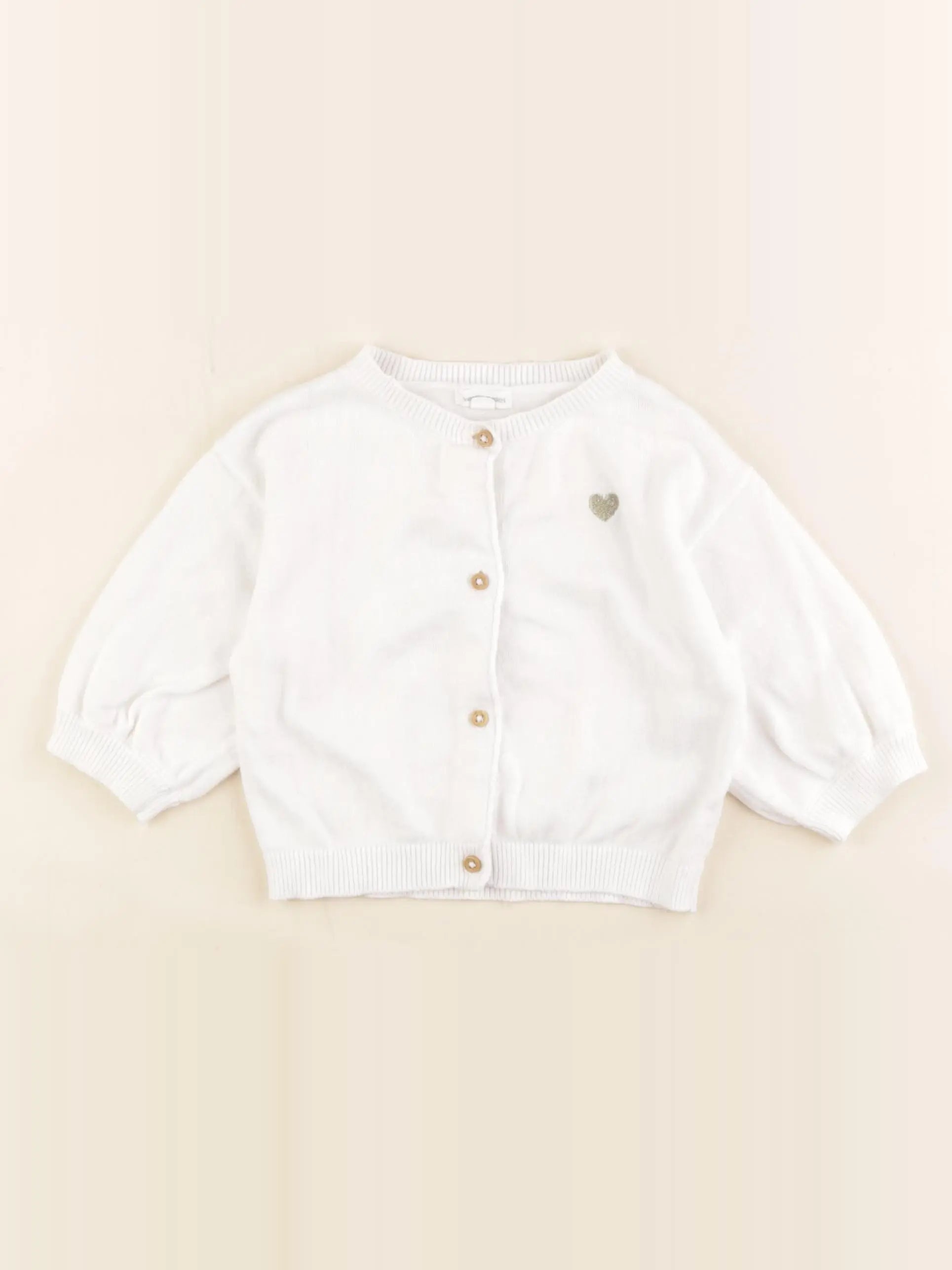 Vertbaudet - gilet blanc - 6 mois