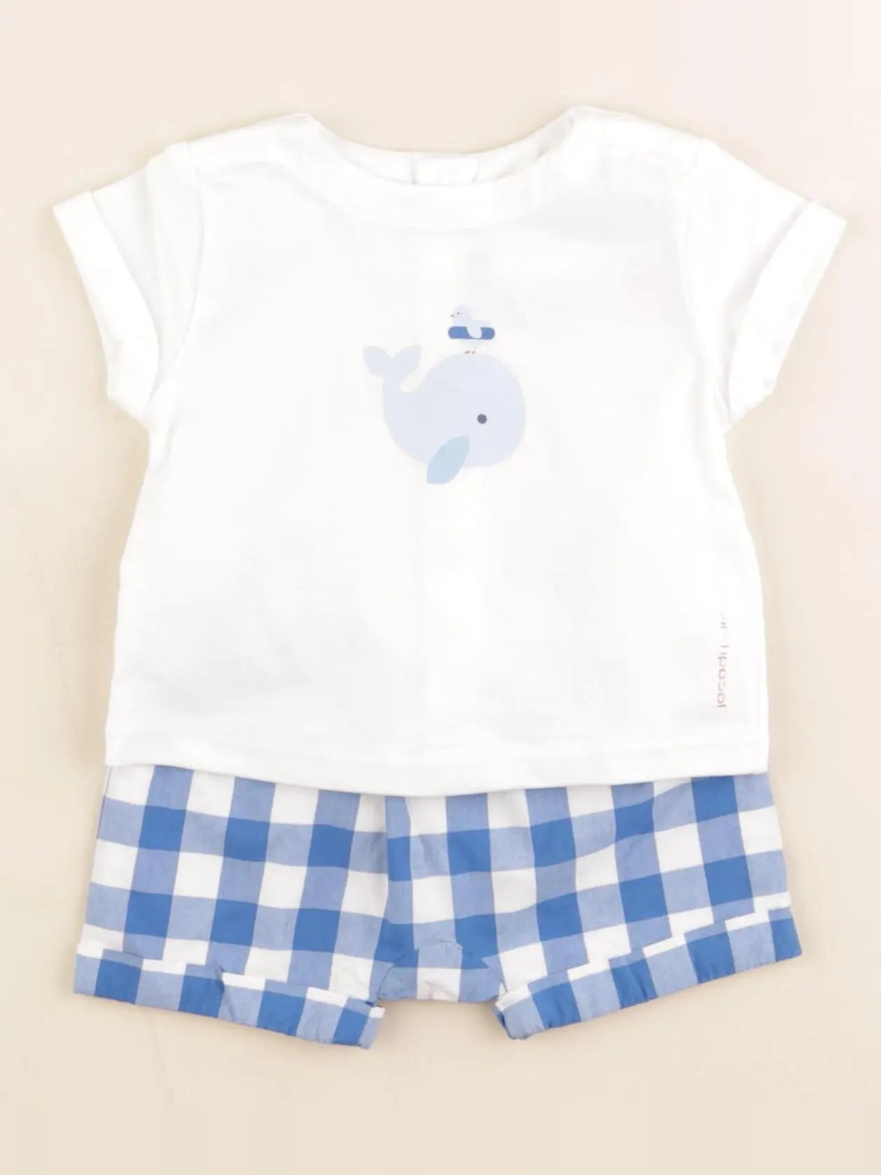 Jacadi - ensemble blanc, bleu - 3 mois