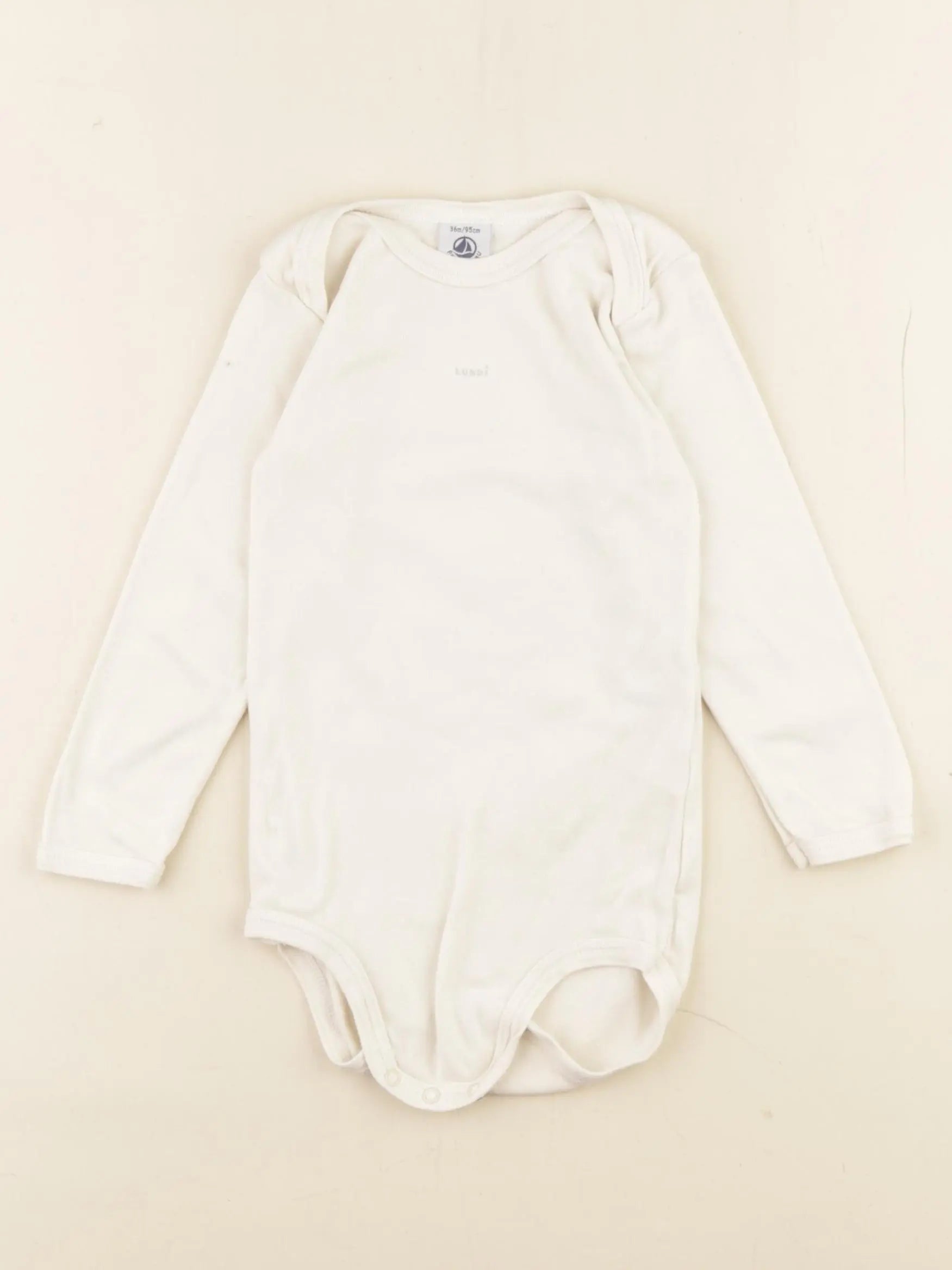 Petit Bateau - body beige - 36 mois