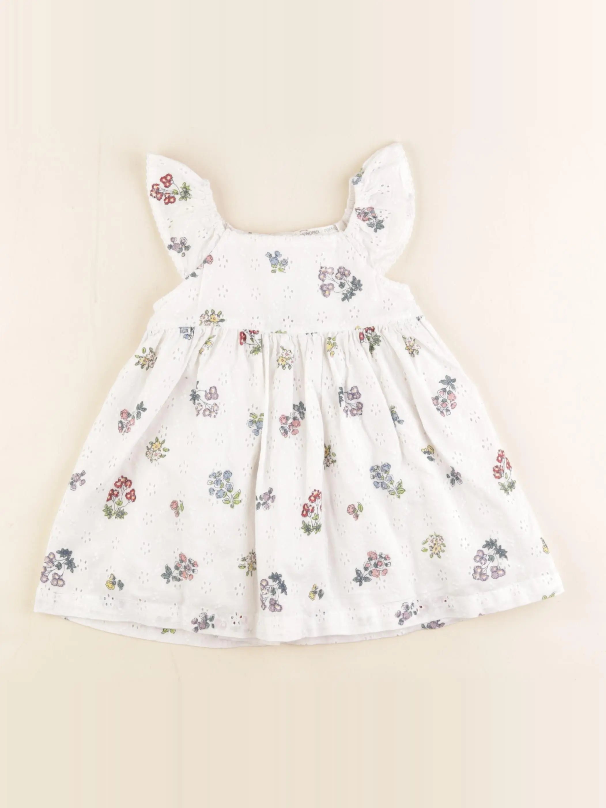 Monoprix - robe blanc - 6 mois