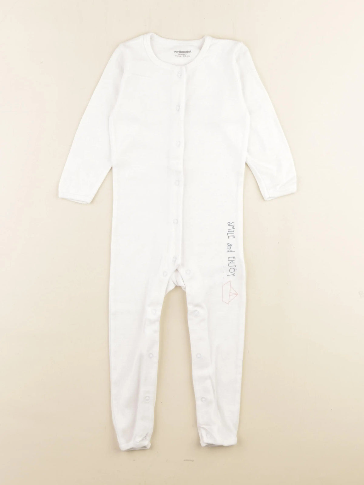 Vertbaudet - pyjama coton blanc - 2 ans