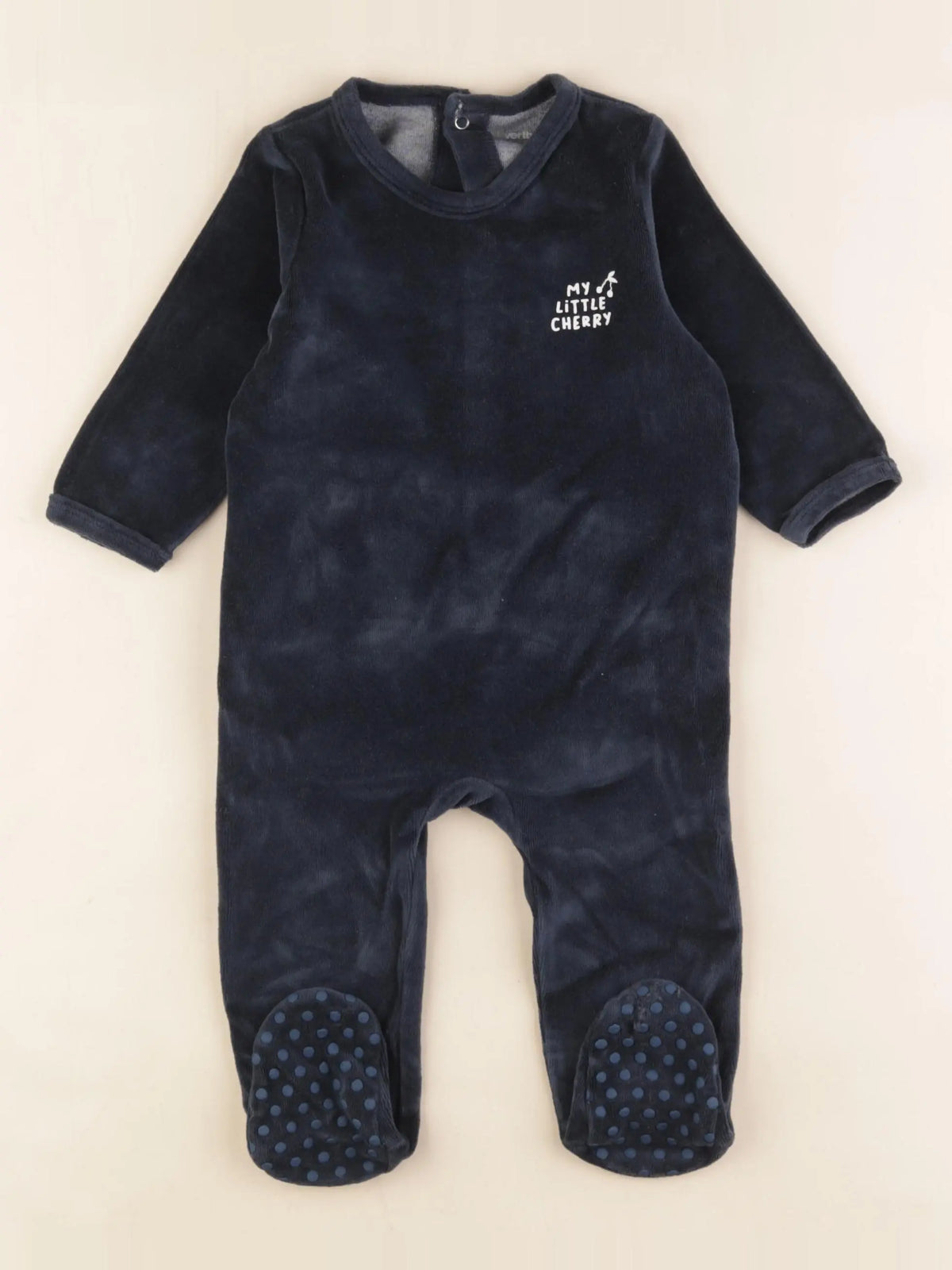 Vertbaudet - pyjama velours bleu - 12 mois