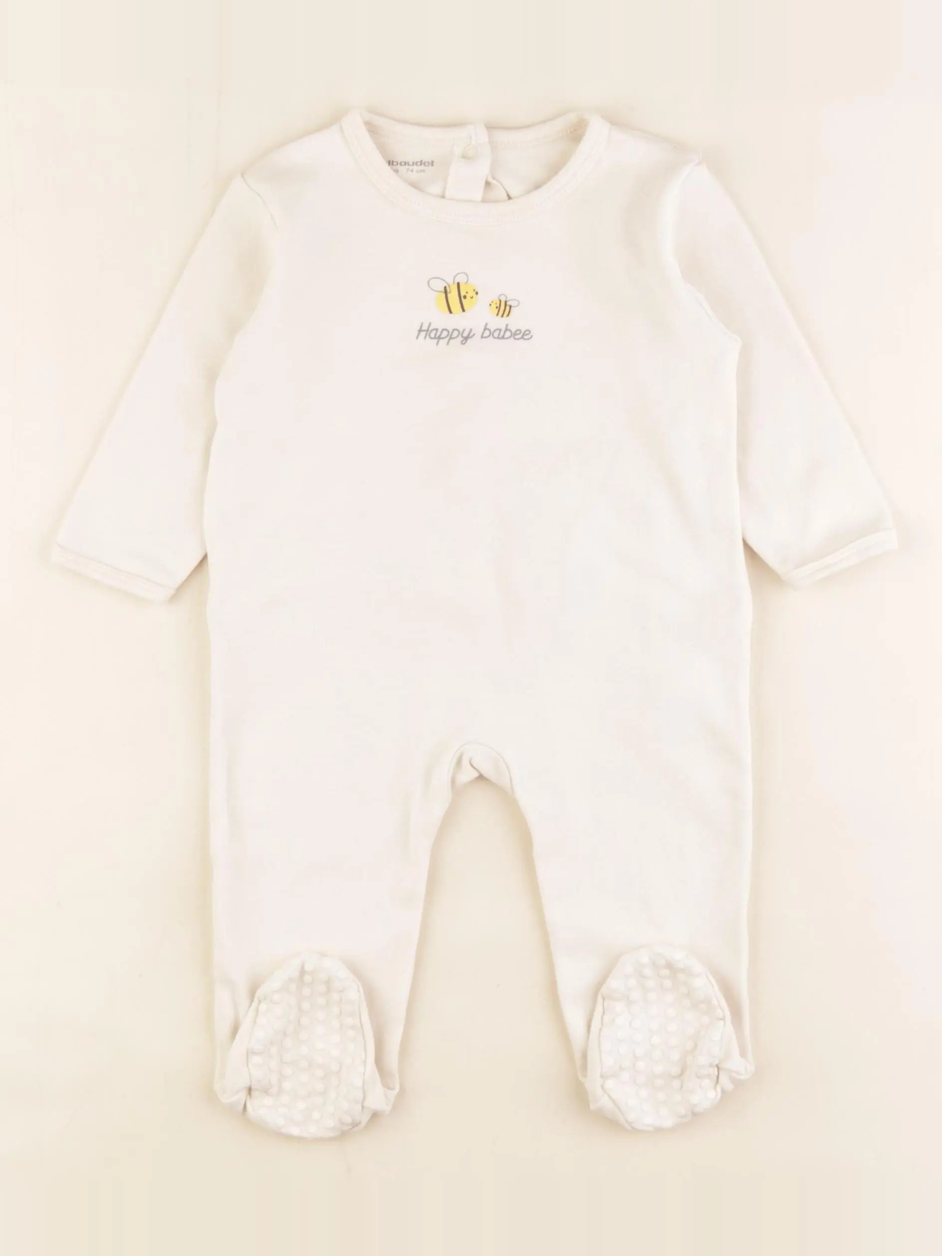 Vertbaudet - pyjama coton beige - 12 mois