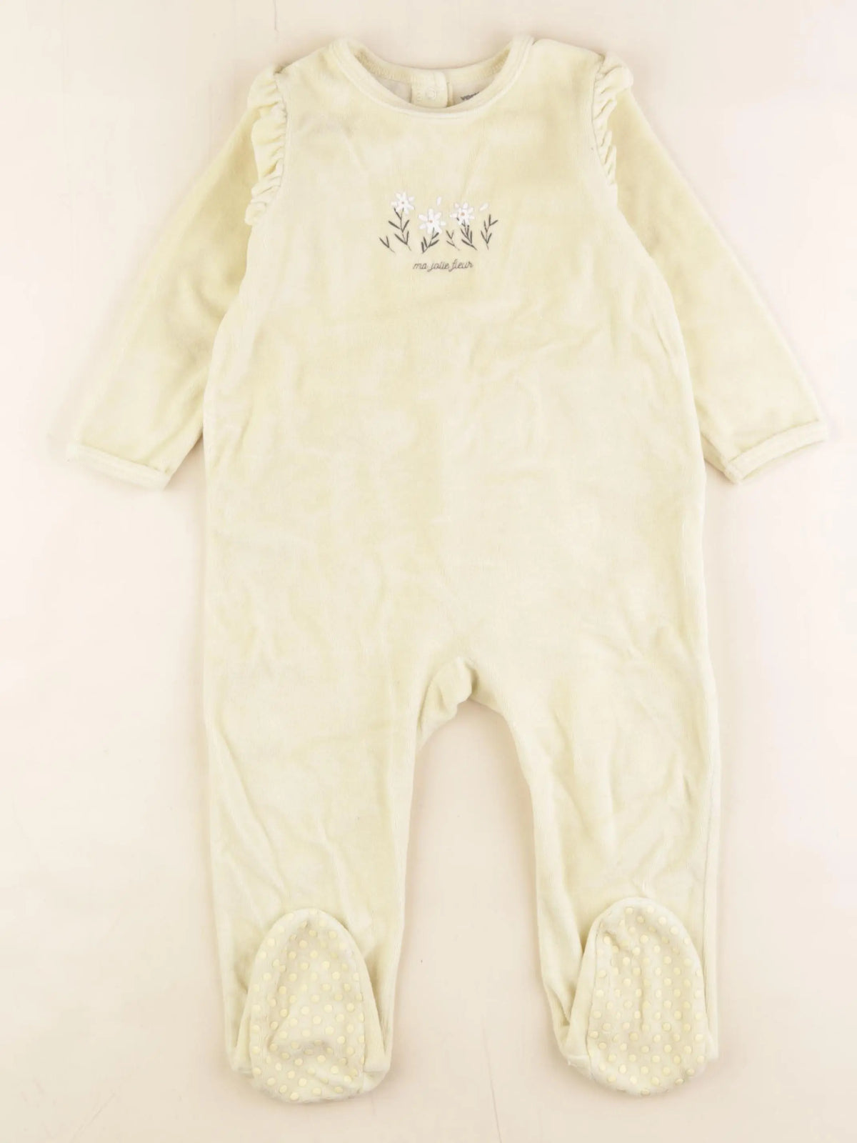 Vertbaudet - pyjama velours jaune - 2 ans
