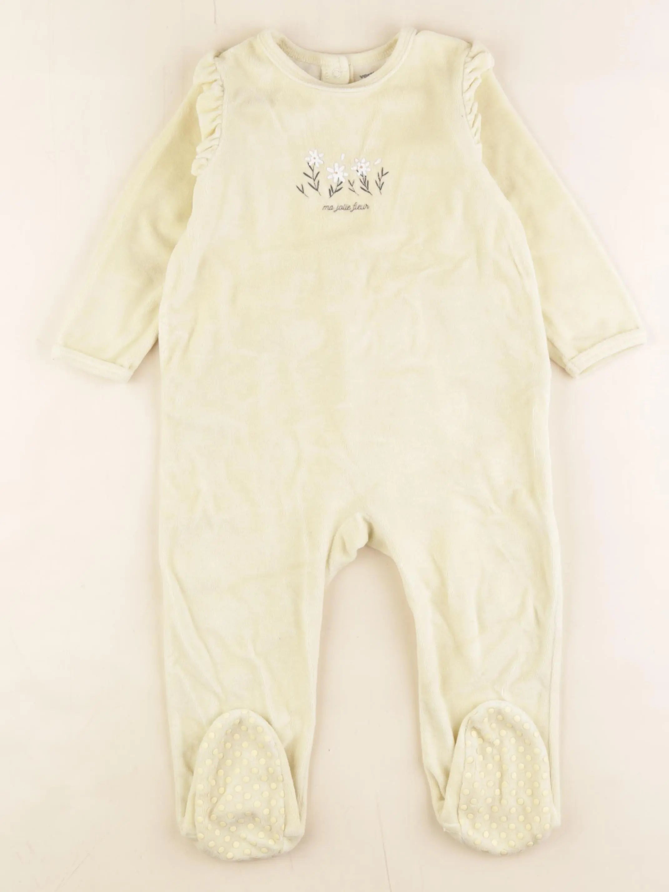 Vertbaudet - pyjama velours jaune - 2 ans