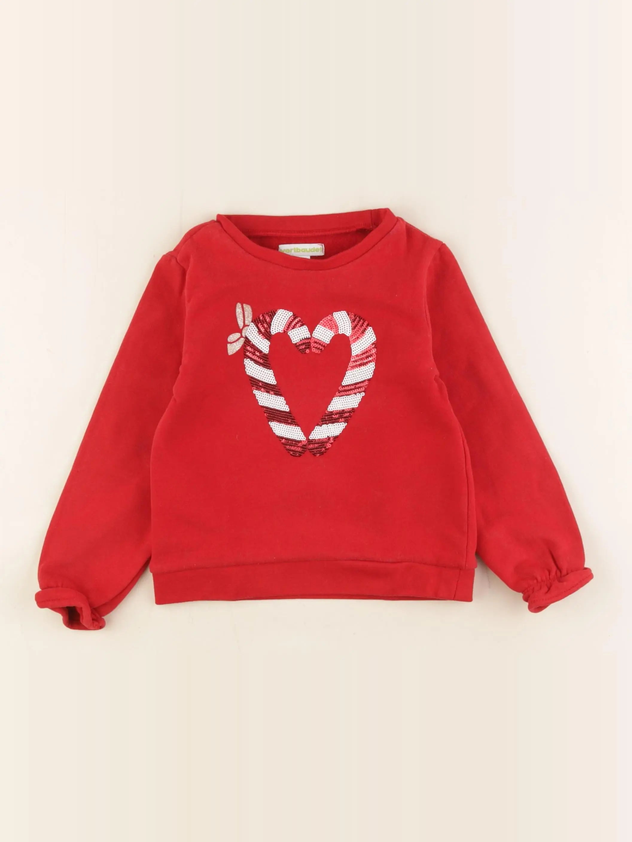 Vertbaudet - sweat rouge - 3 ans