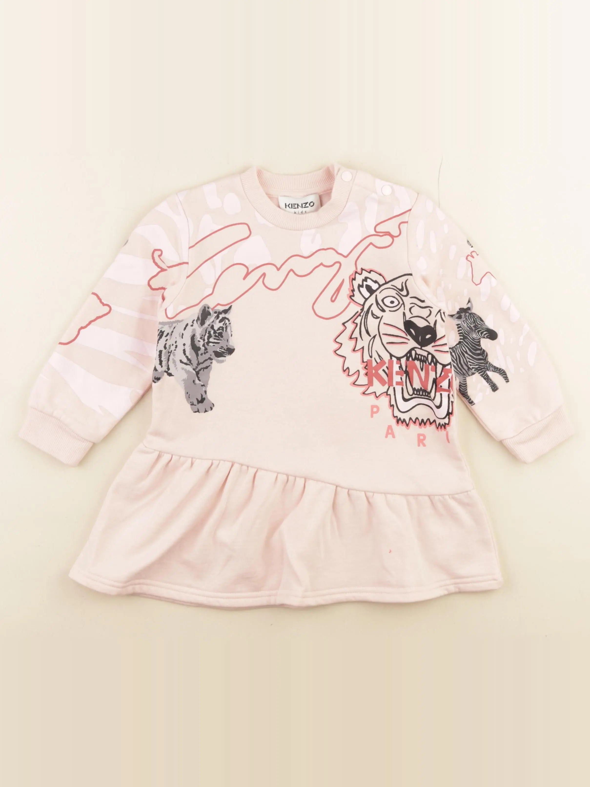 Kenzo - robe imprimé au dos rose - 2 ans