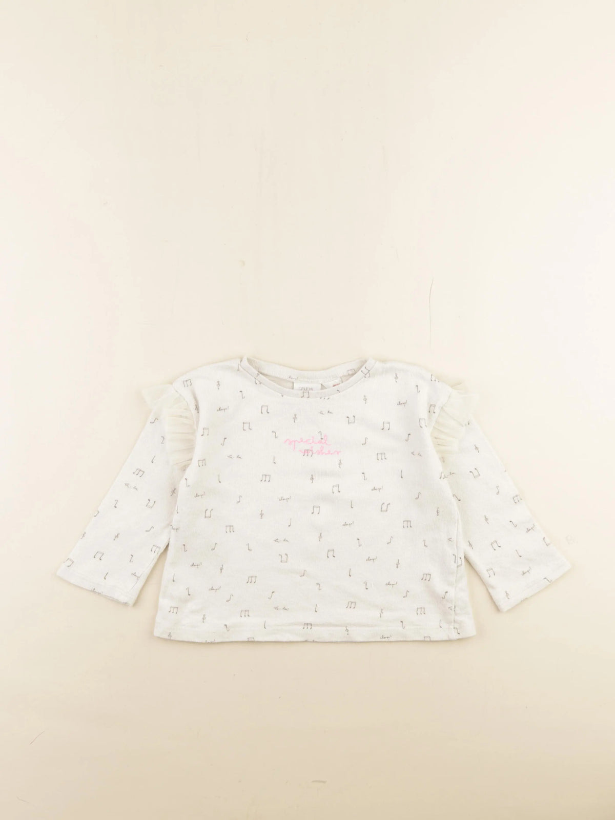 Zara - tee-shirt beige - 2/3 ans