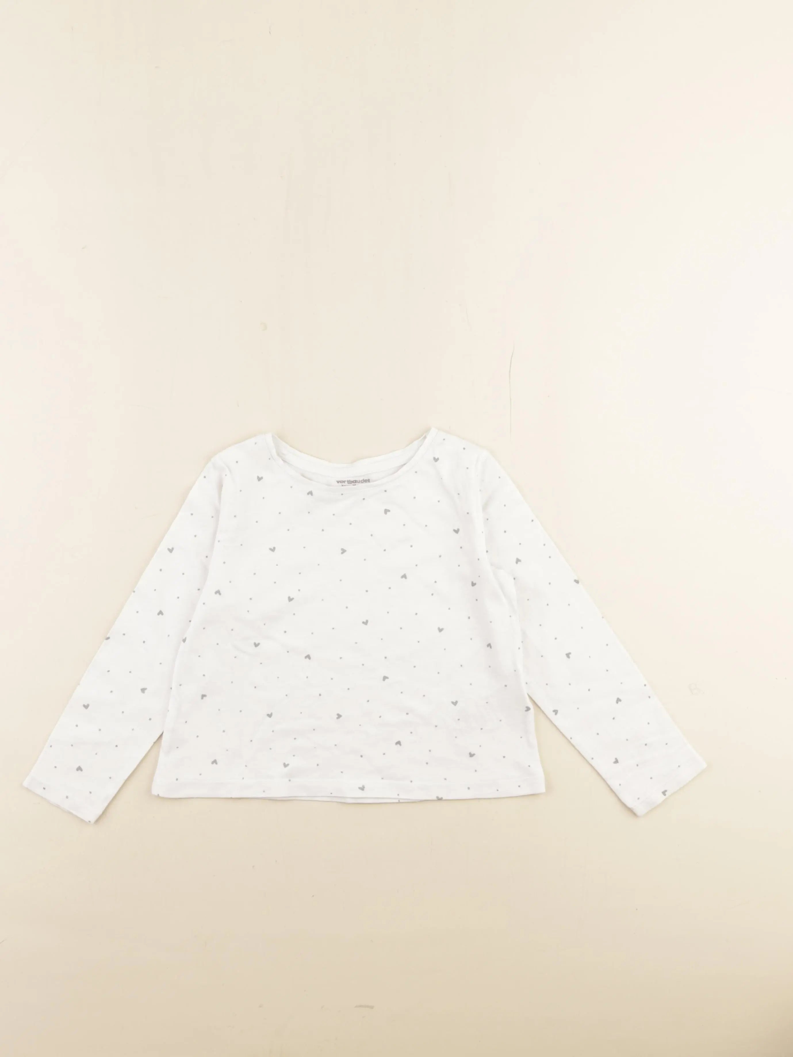 Vertbaudet - tee-shirt blanc, argent - 3 ans