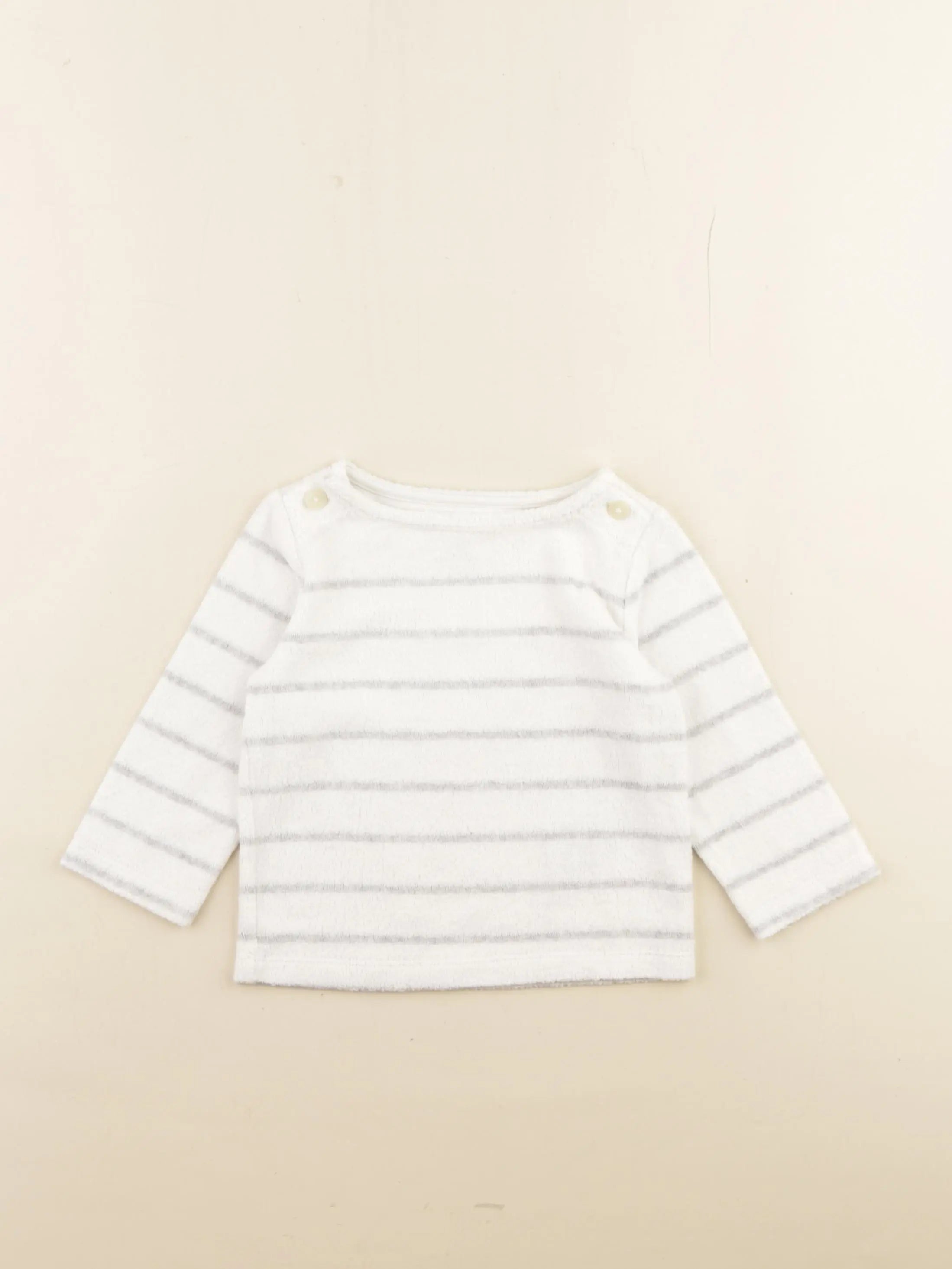 GAP - tee-shirt blanc, gris - 12/18 mois