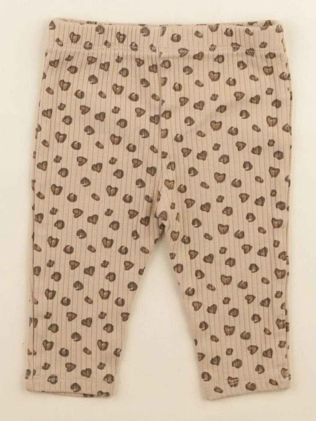 Vertbaudet - legging marron, beige - 6 mois