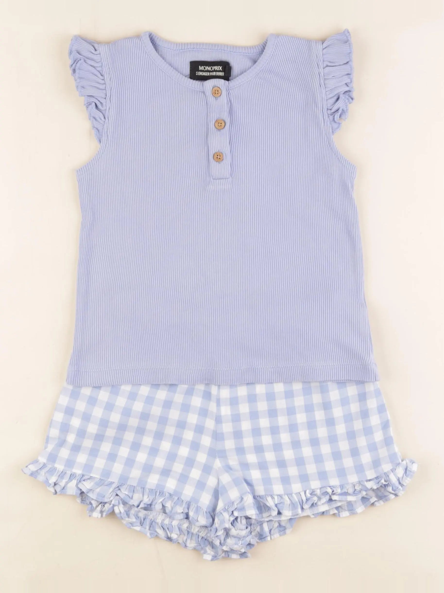 Monoprix - pyjama coton bleu - 6 ans
