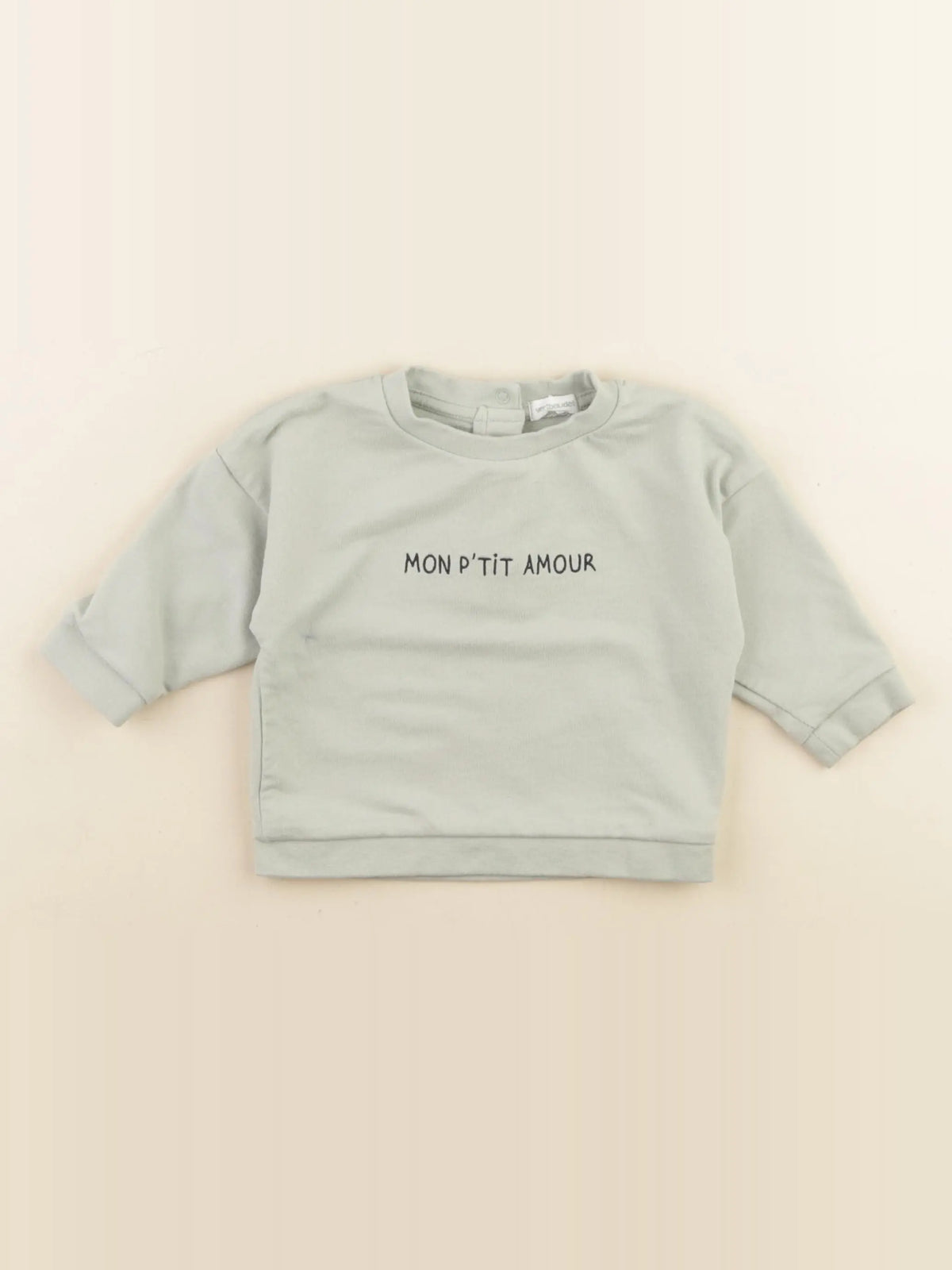 Vertbaudet - sweat vert - 6 mois