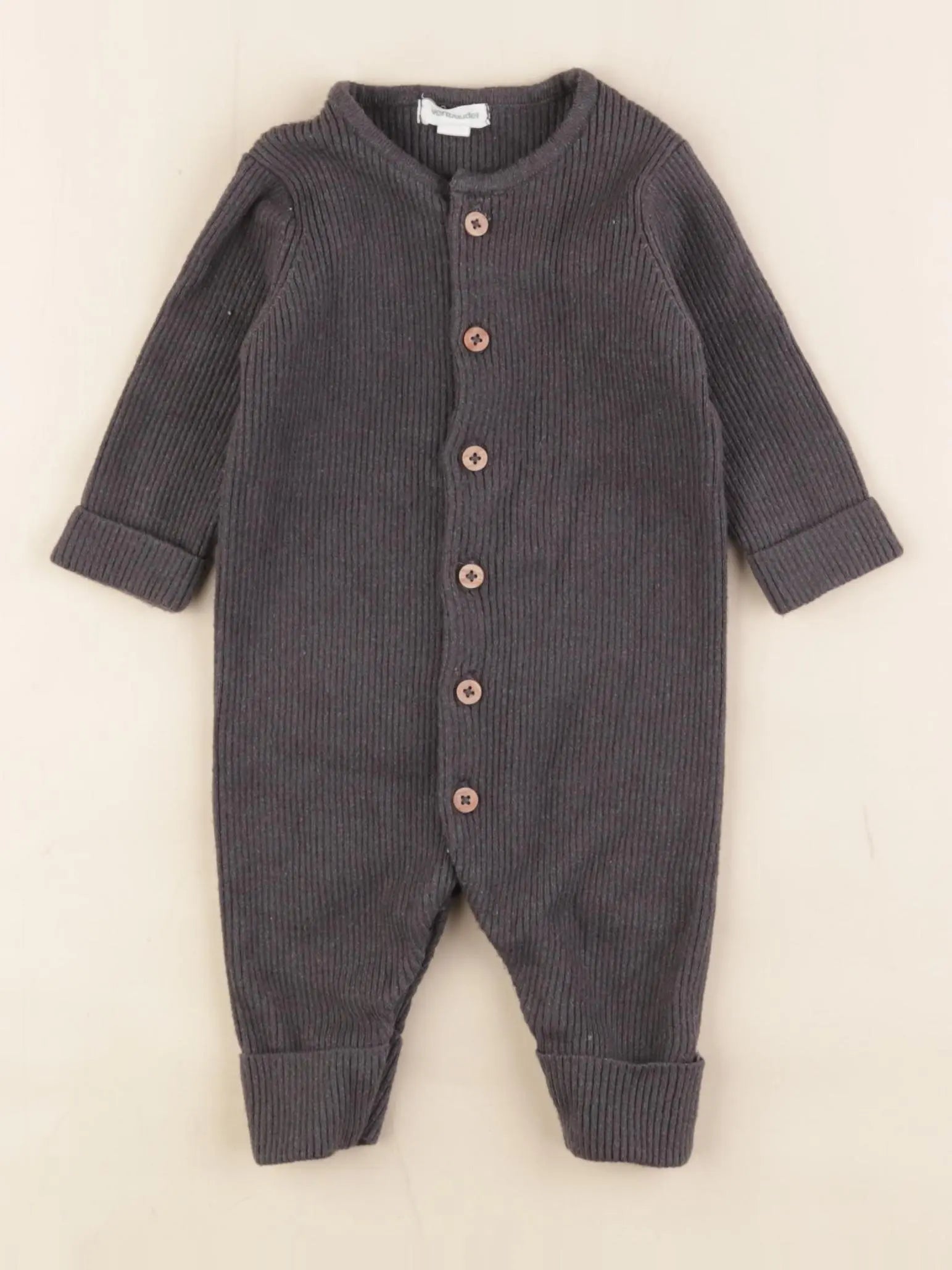 Vertbaudet - combinaison gris - 3 mois