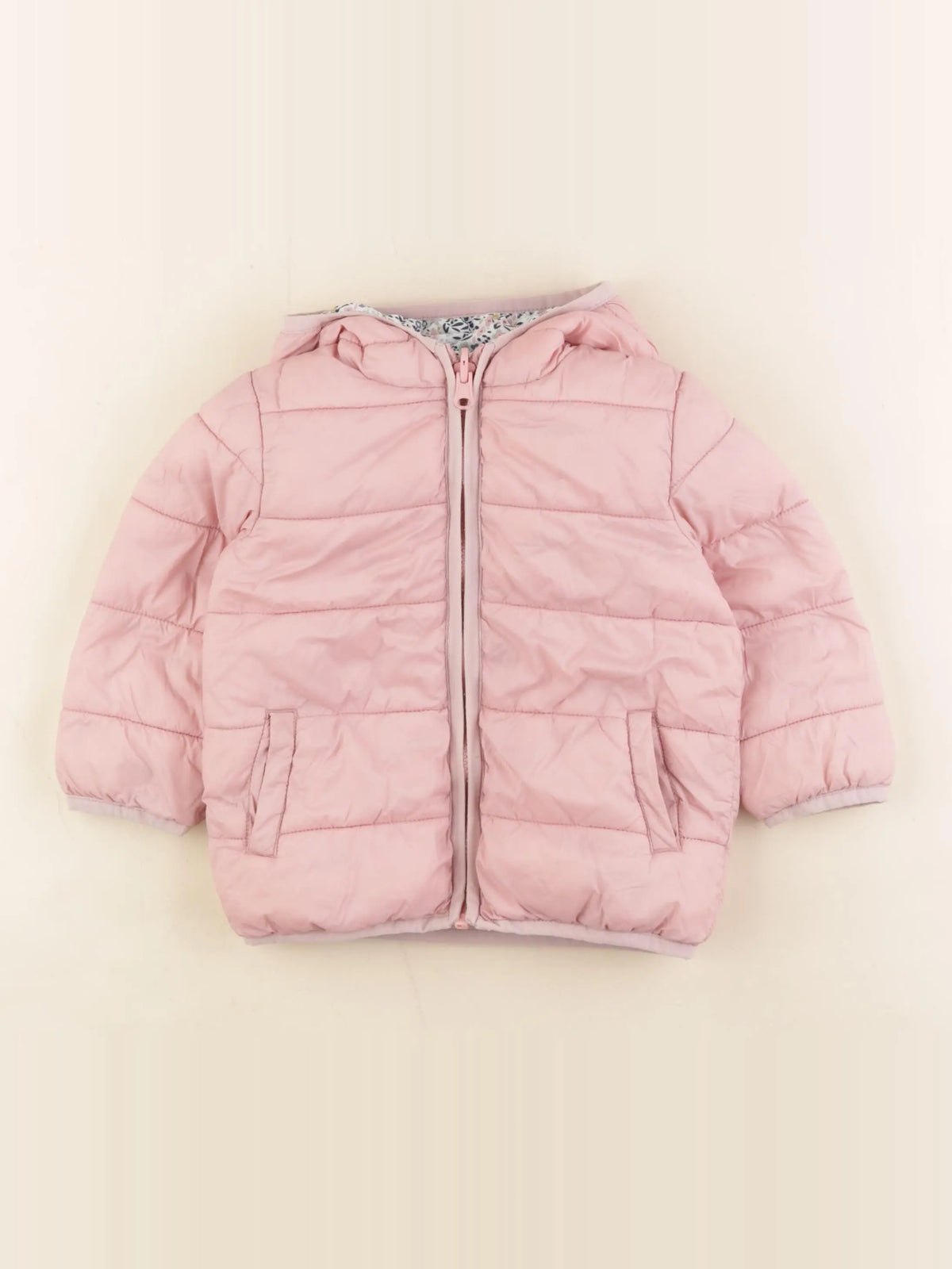 Vertbaudet - doudoune réversible rose - 18 mois