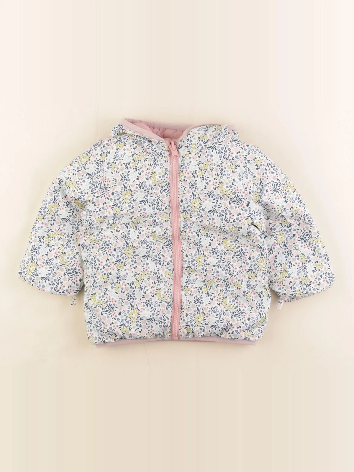 Vertbaudet - doudoune réversible rose - 18 mois