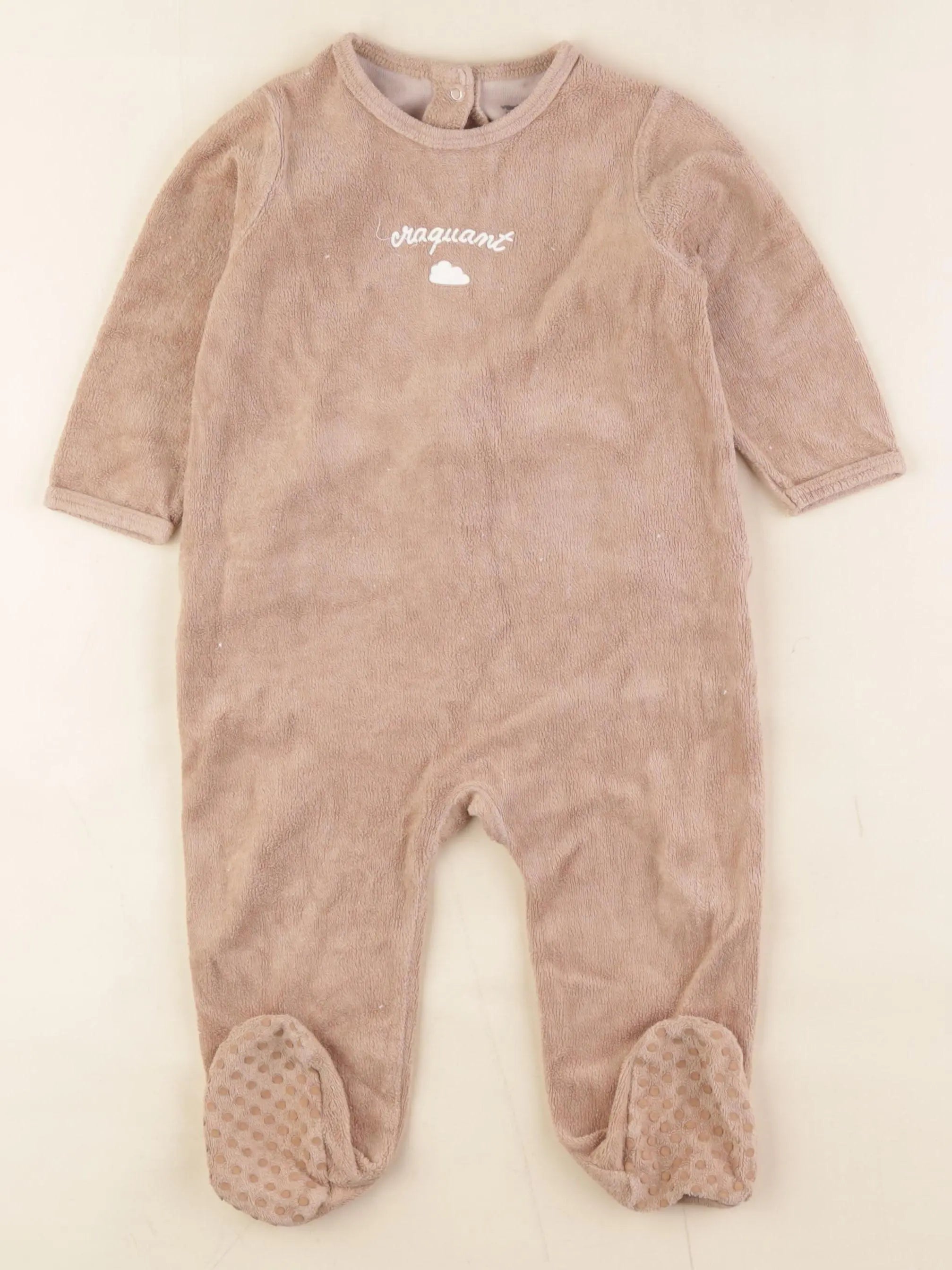 Vertbaudet - pyjama velours marron - 18 mois