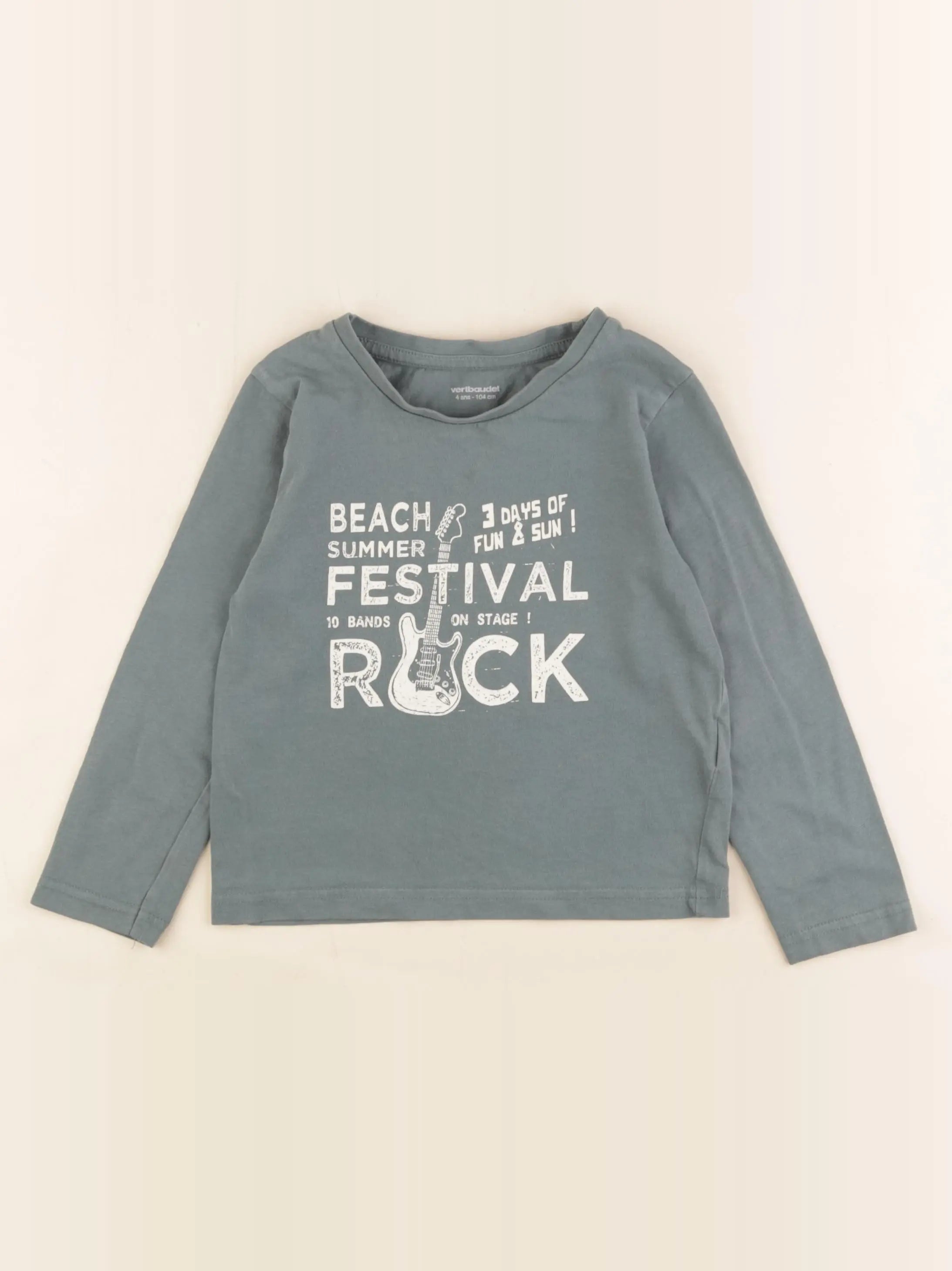 Vertbaudet - tee-shirt vert - 4 ans