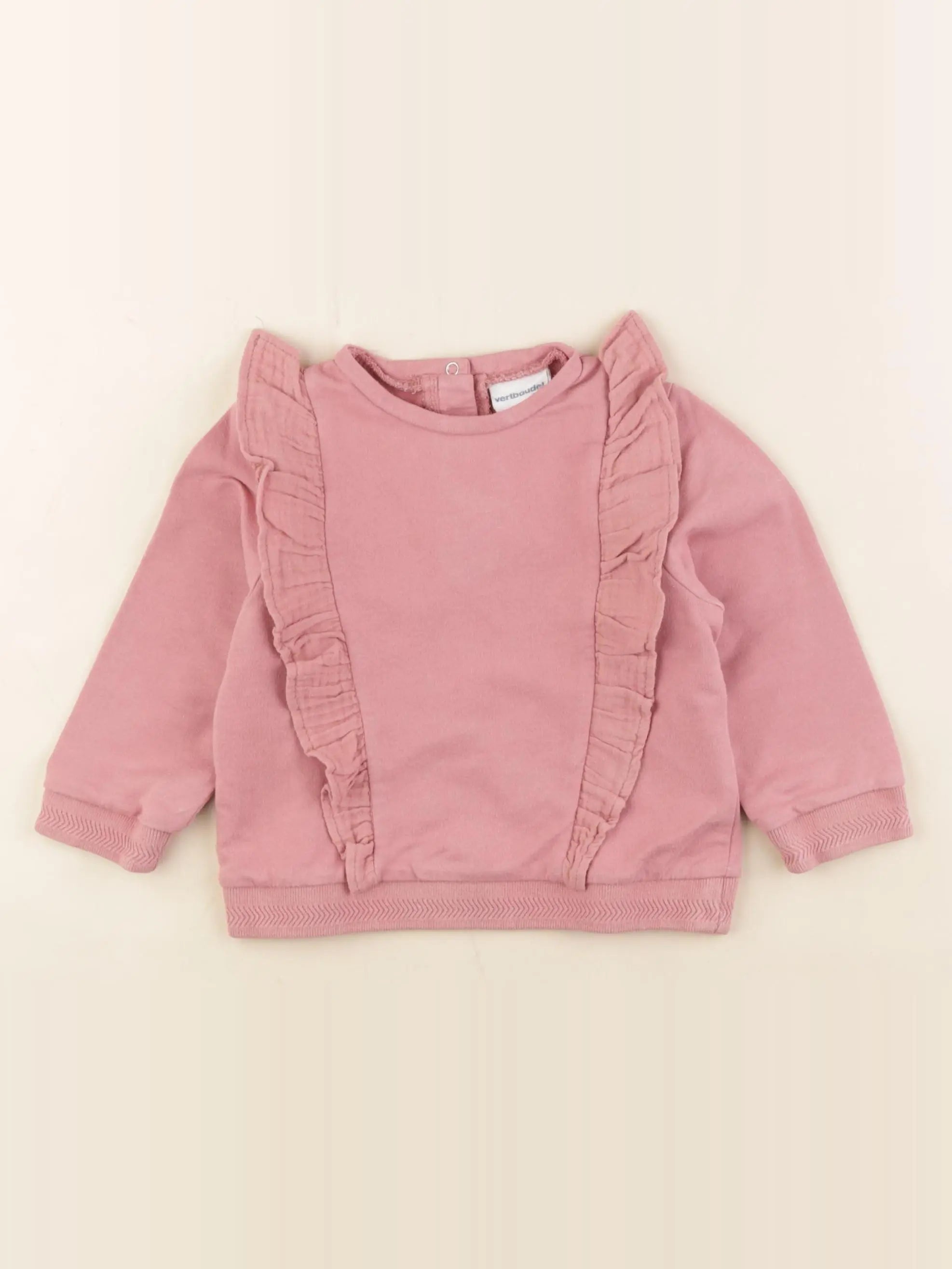 Vertbaudet - sweat rose - 18 mois