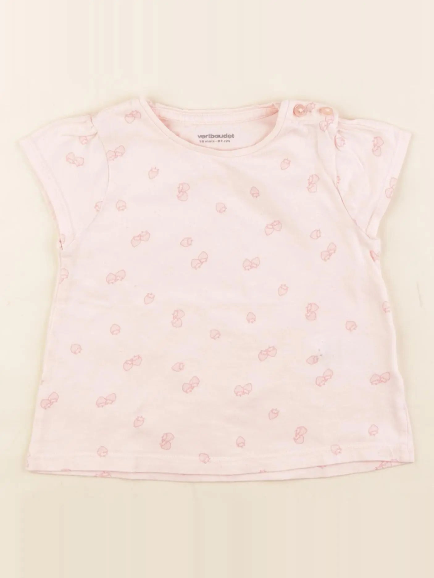 Vertbaudet - tee-shirt rose - 18 mois