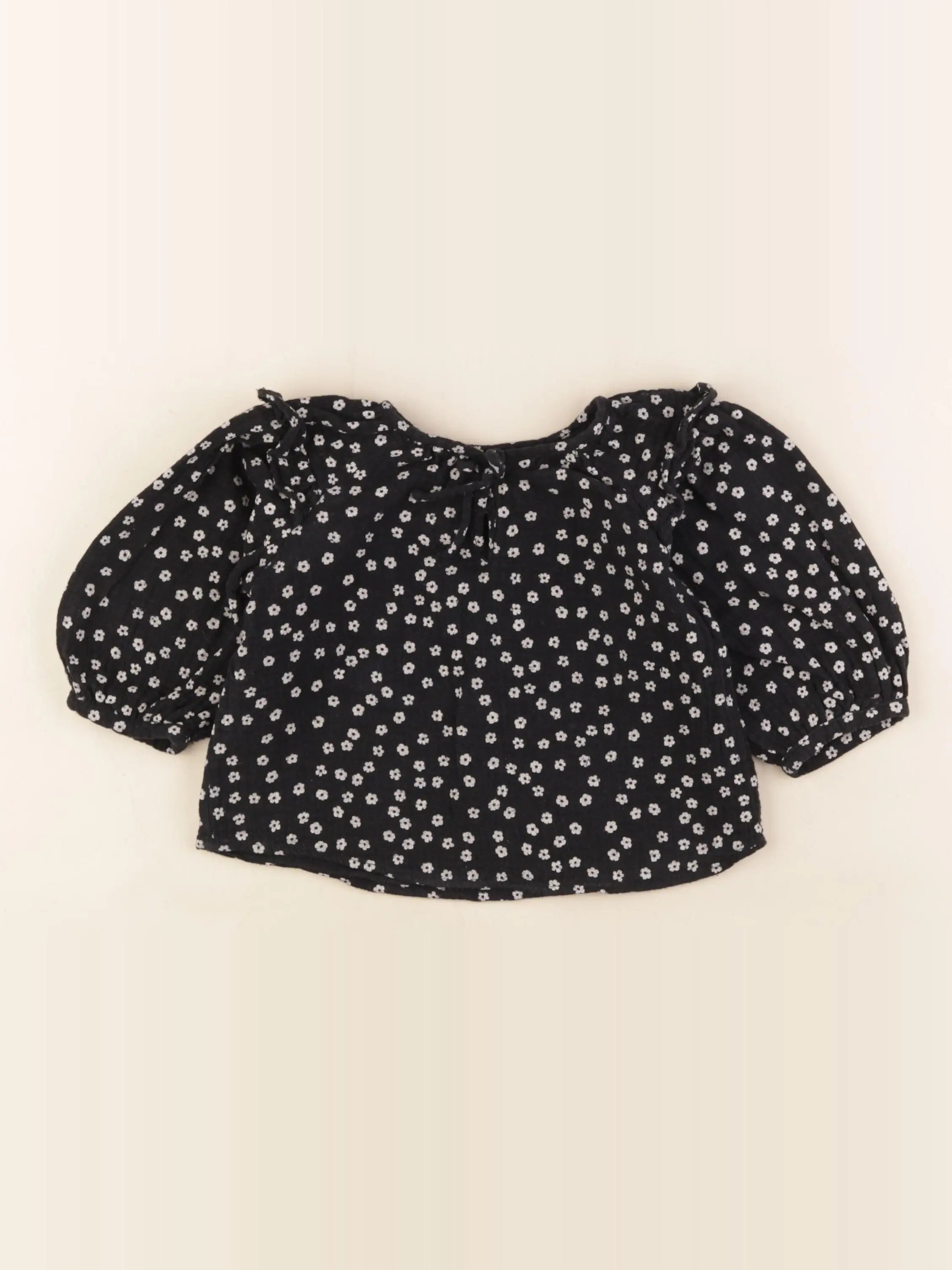 Zara - blouse noir - 12/18 mois