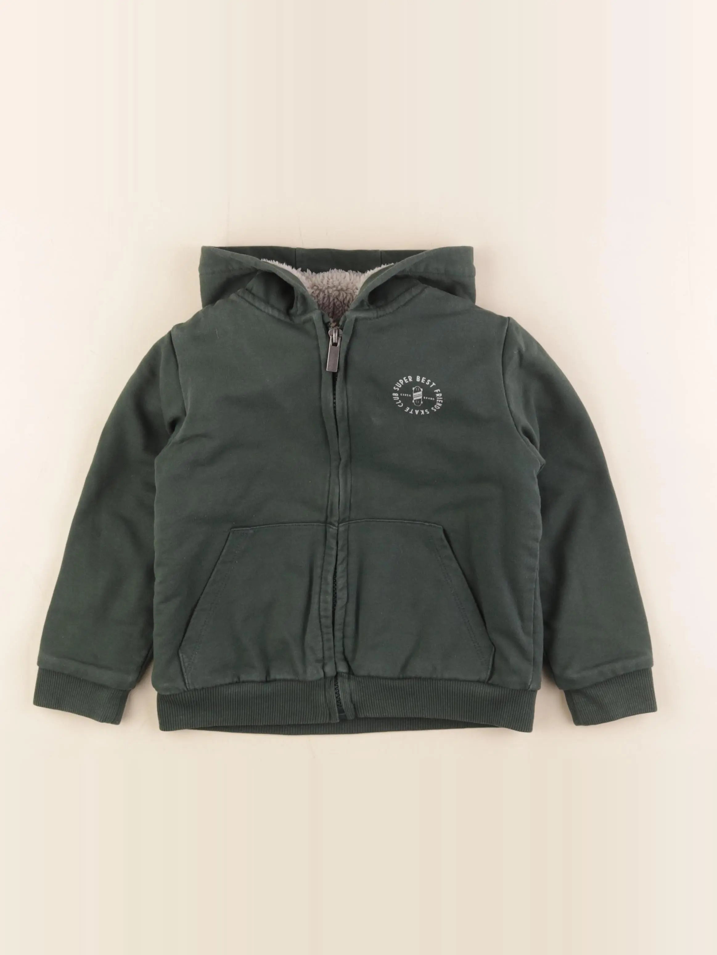 Vertbaudet - veste doublé vert - 4 ans