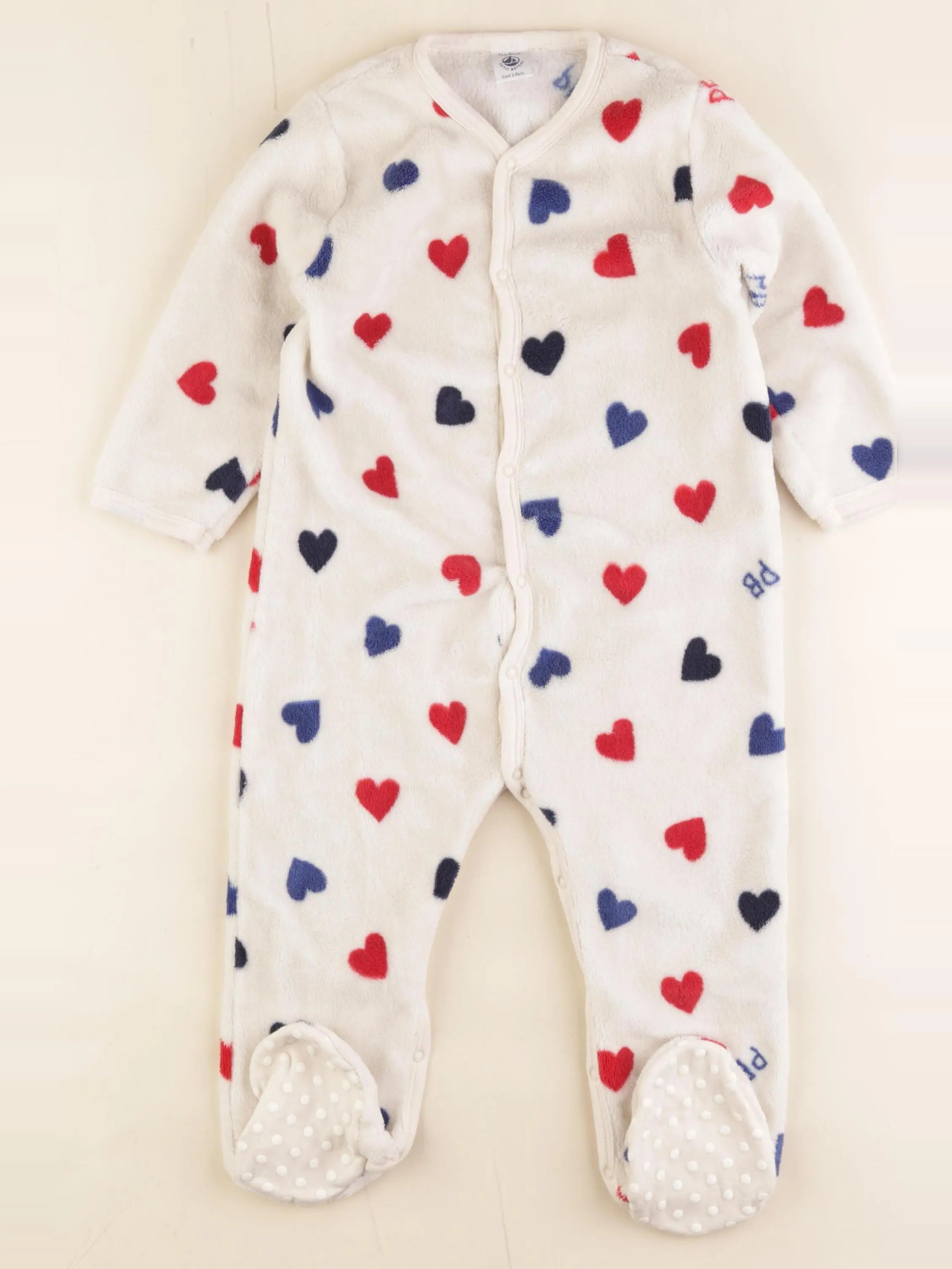 Petit Bateau - pyjama velours multicolore - 24 mois
