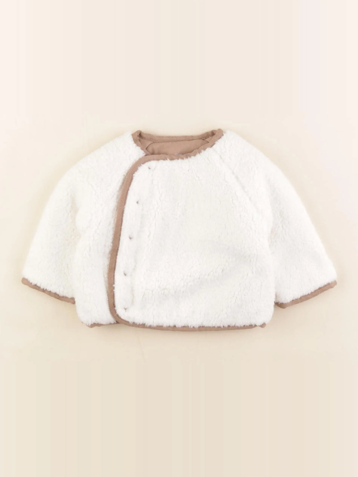 Vertbaudet - veste doublé beige - 3 mois