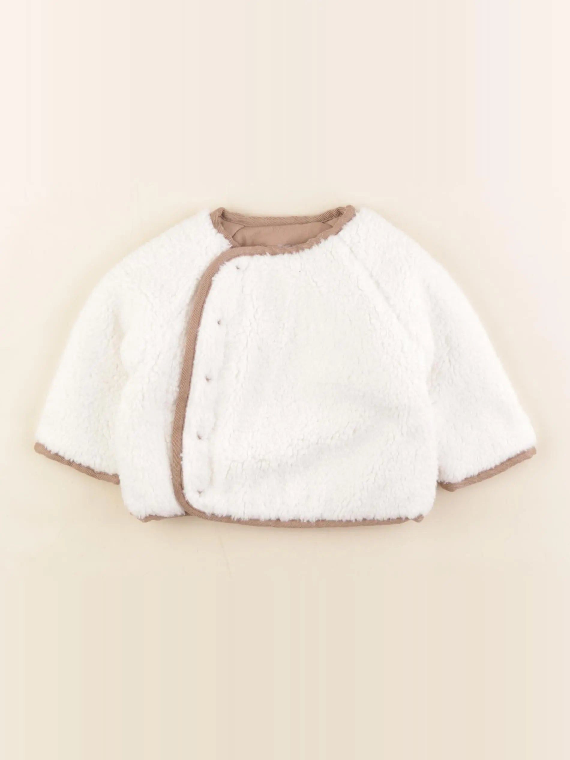 Vertbaudet - veste doublé beige - 3 mois