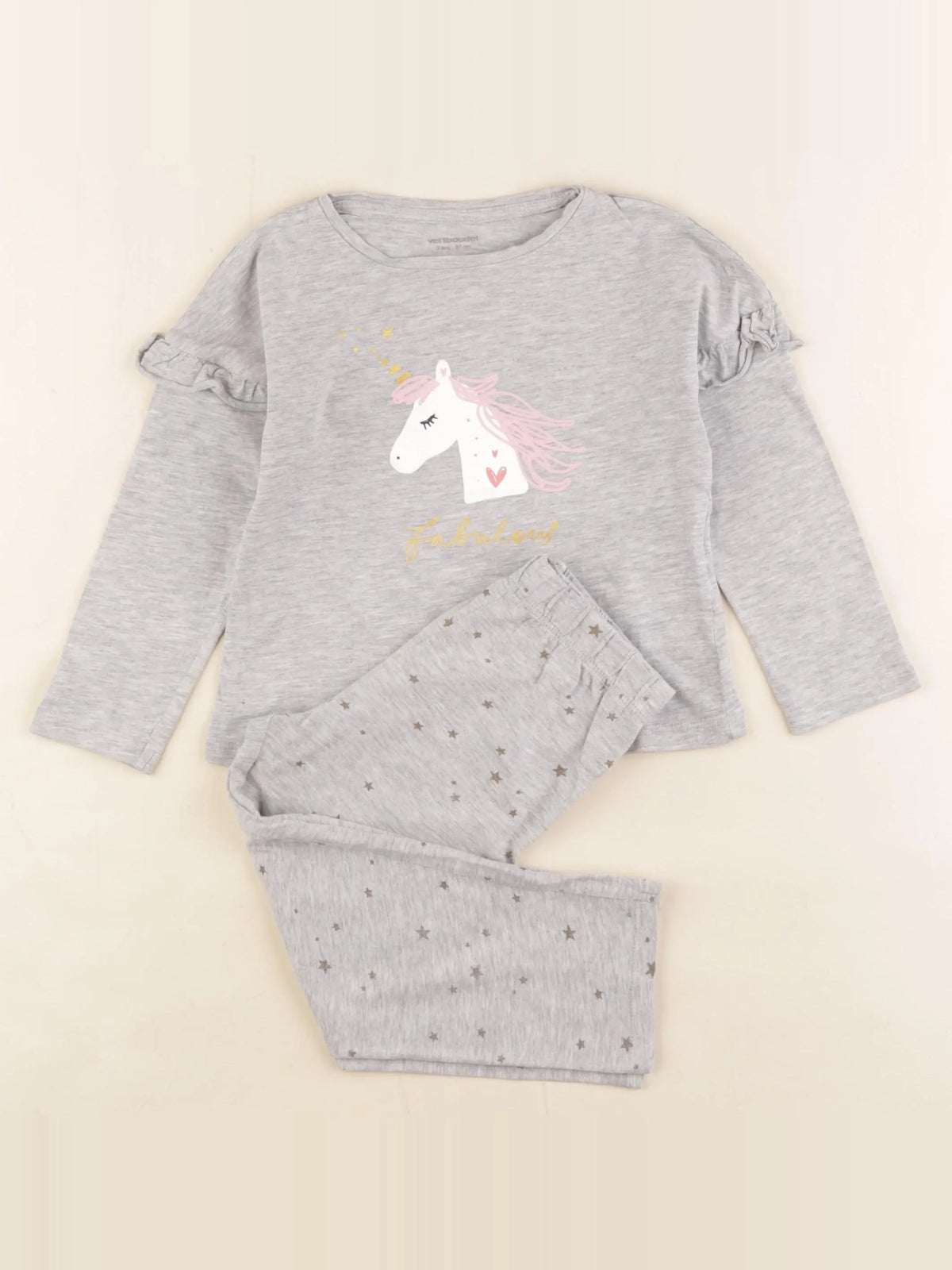 Vertbaudet - pyjama coton gris - 3 ans