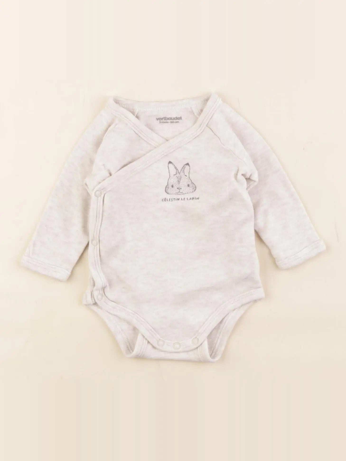 Vertbaudet - body beige - 3 mois