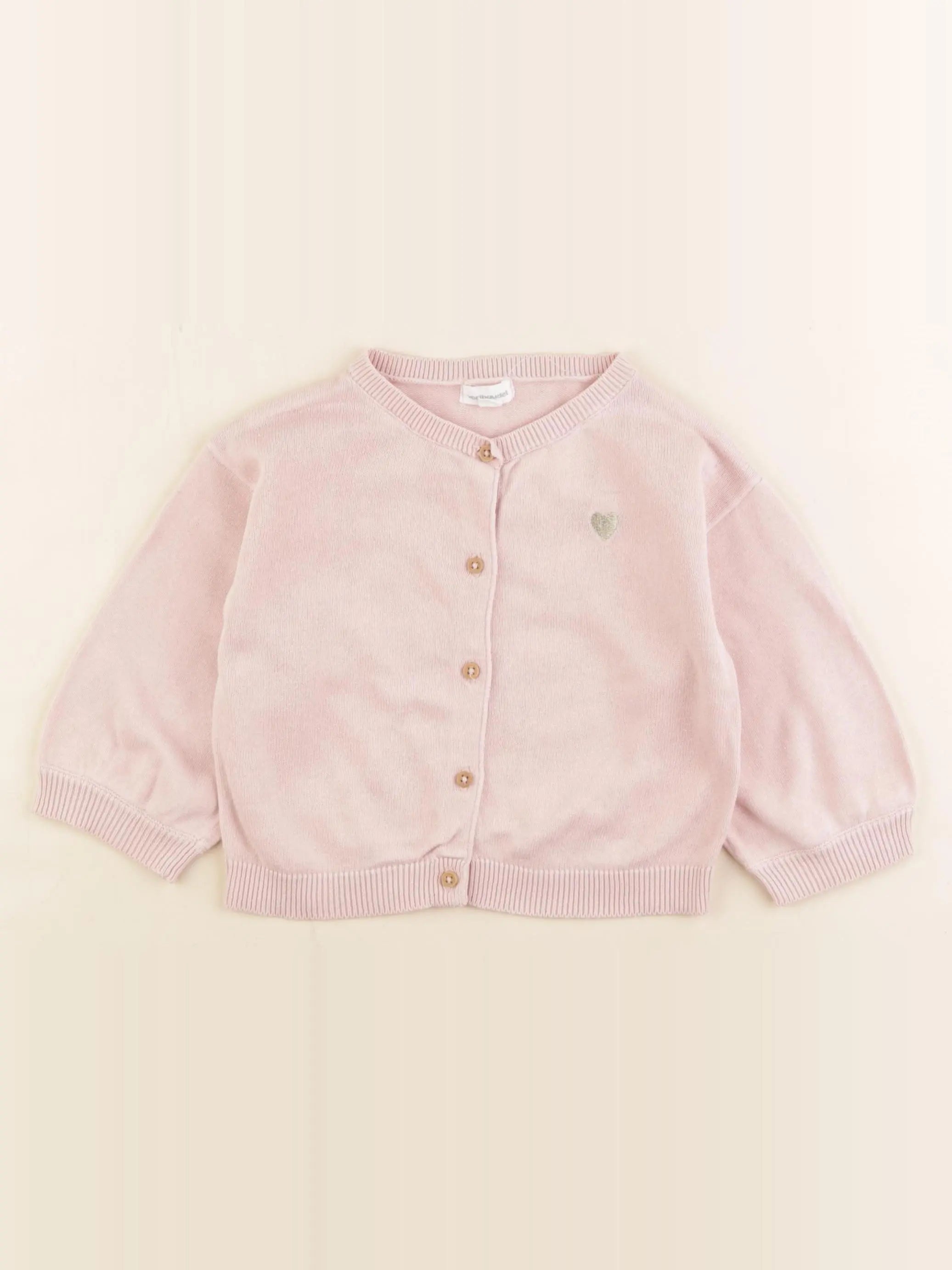 Vertbaudet - gilet rose - 18 mois