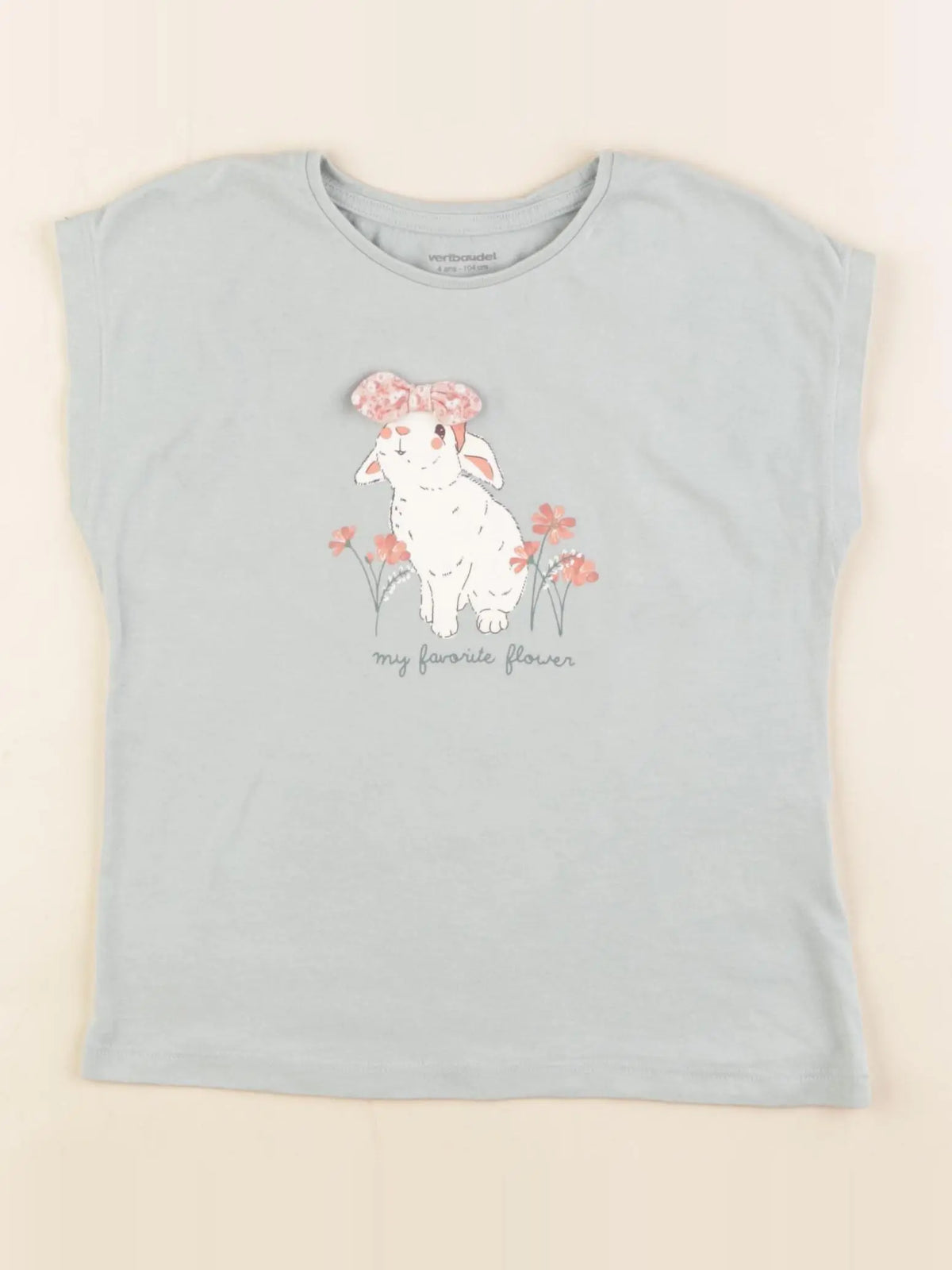 Vertbaudet - tee-shirt vert - 4 ans