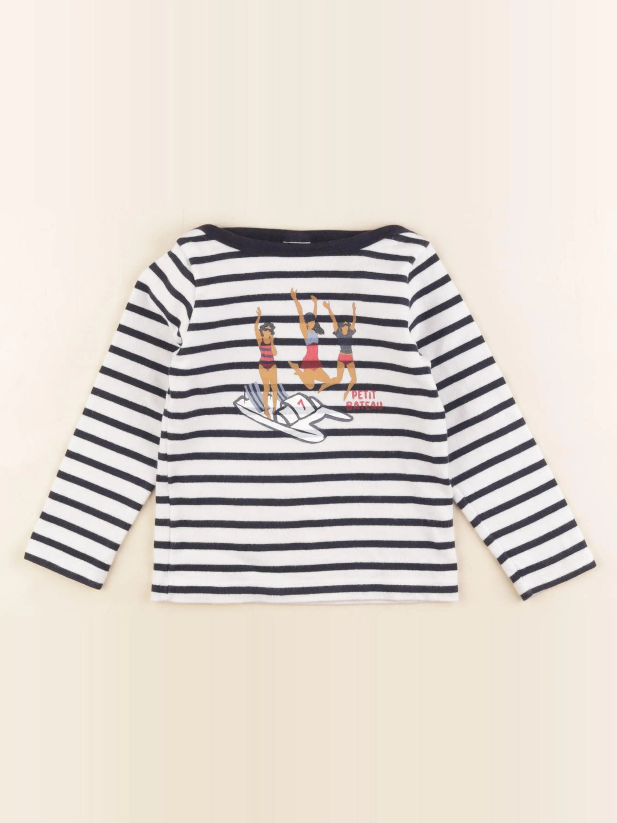 Petit Bateau - tee-shirt bleu - 4 ans