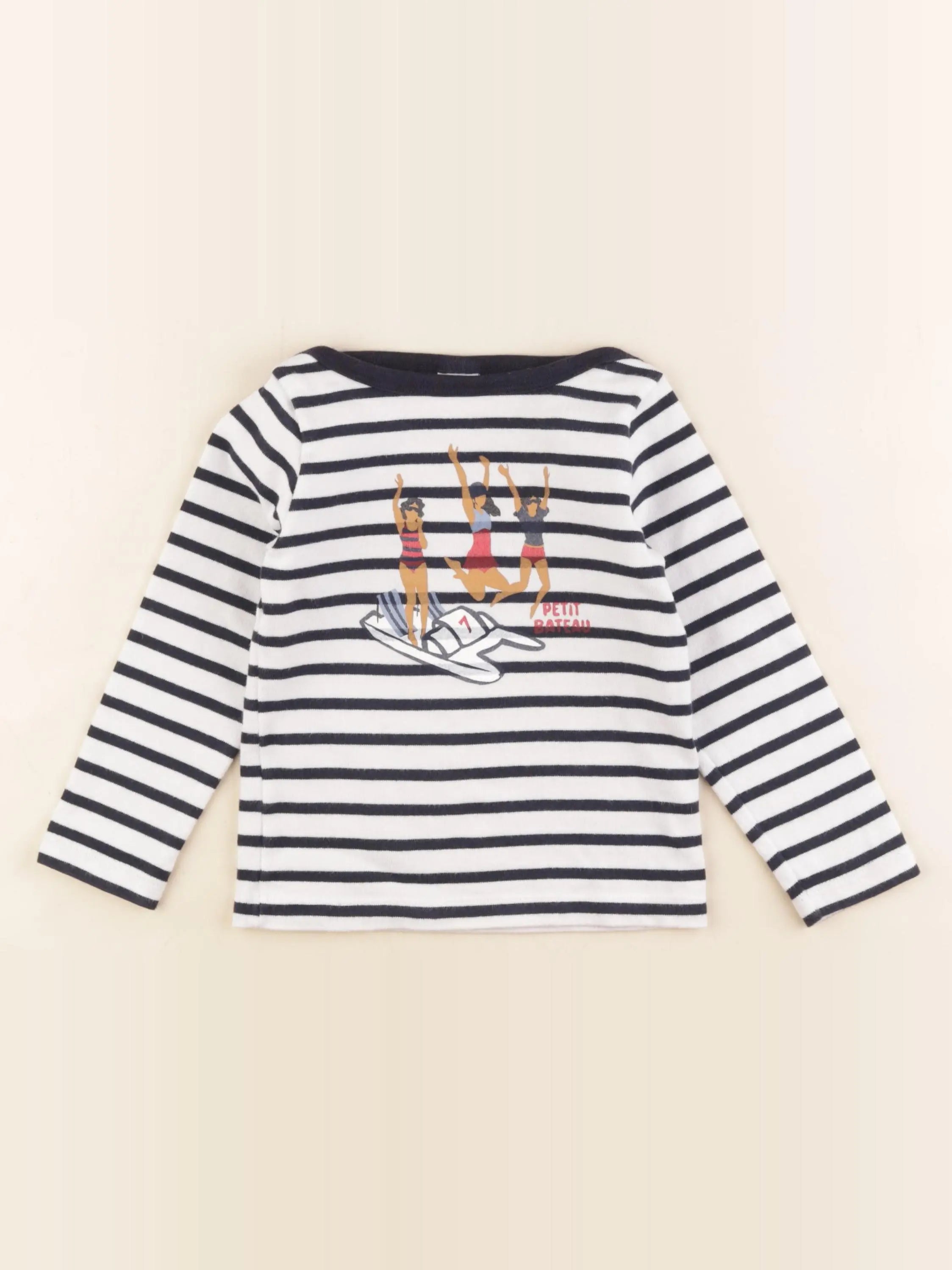 Petit Bateau - tee-shirt bleu - 4 ans