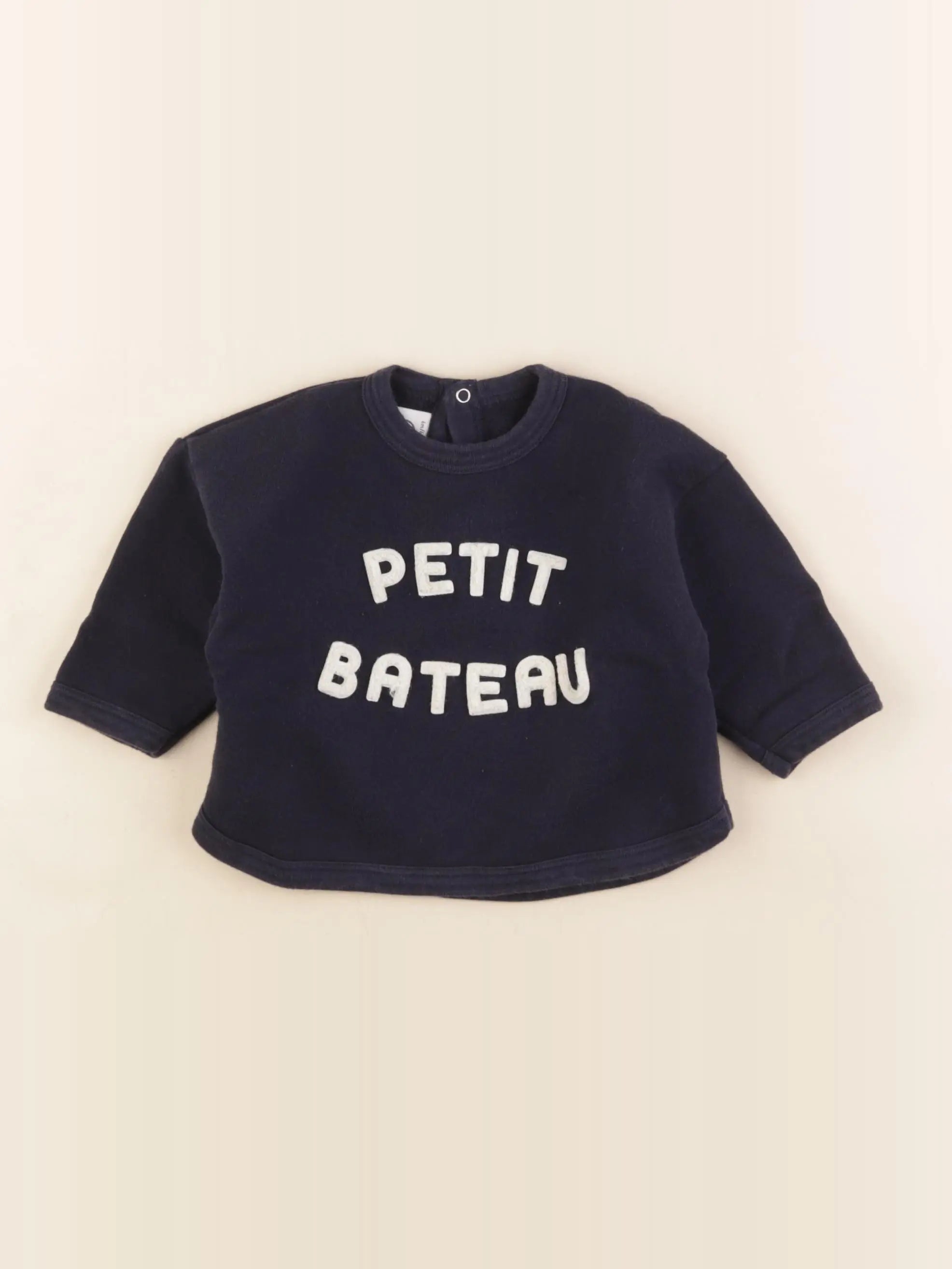 Petit Bateau - sweat bleu - 6 mois