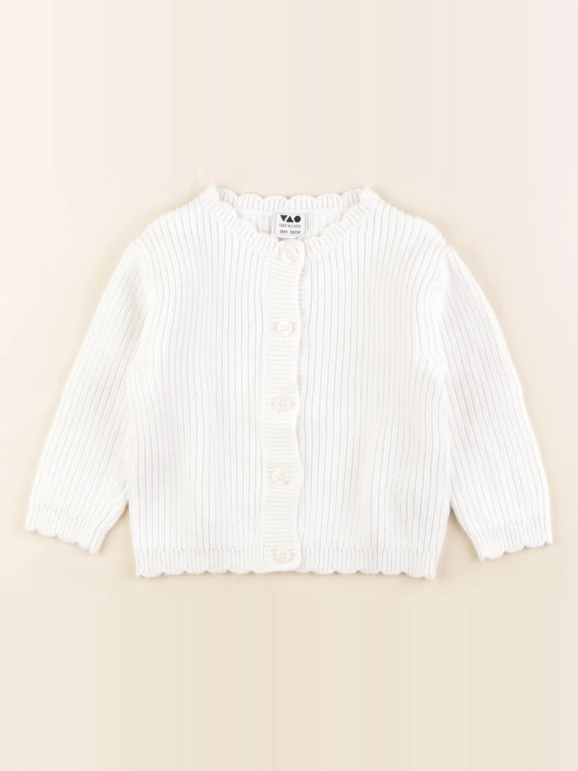 Tape à l'oeil - gilet blanc - 36 mois