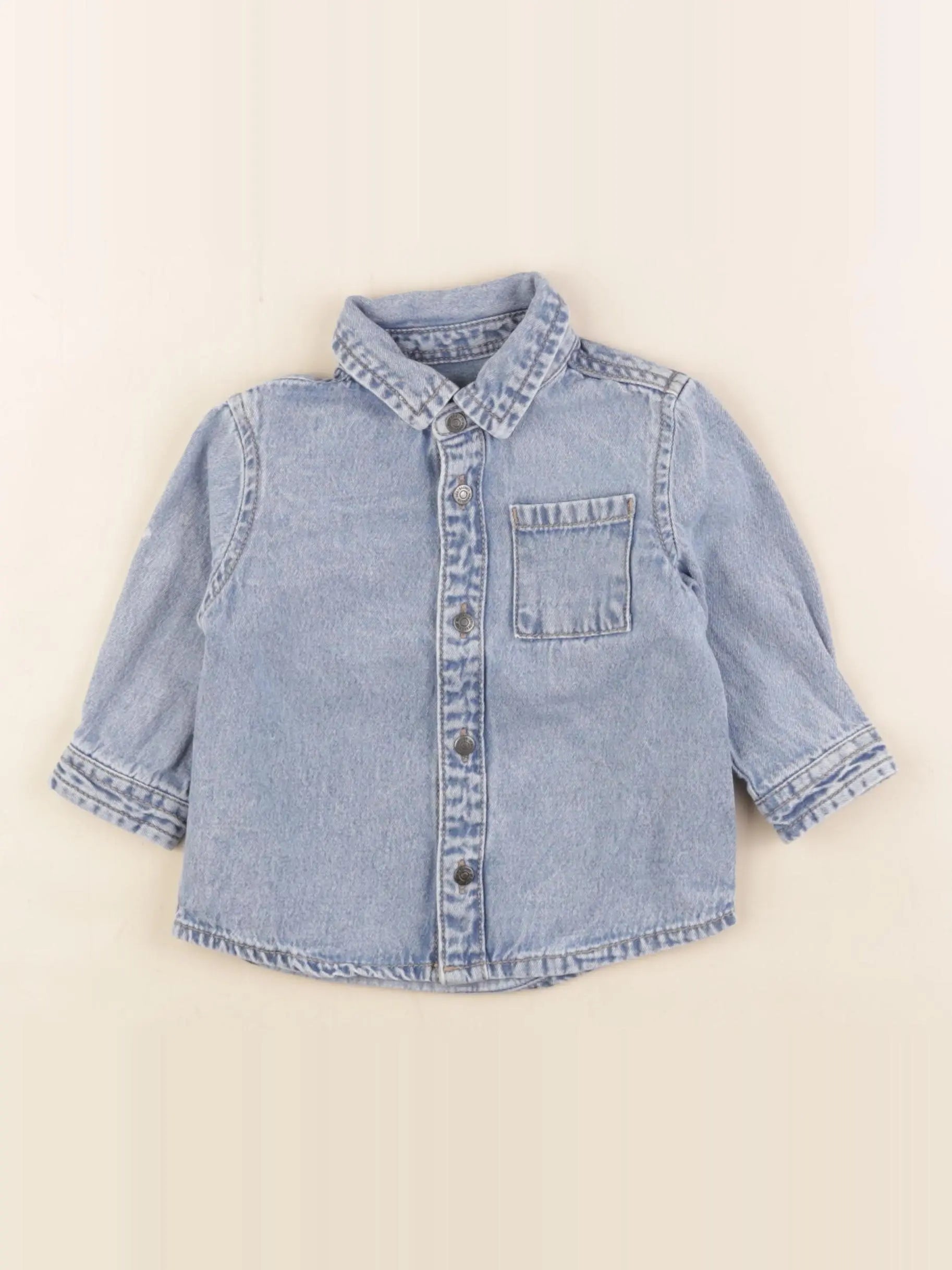 Vertbaudet - chemise bleu - 9 mois