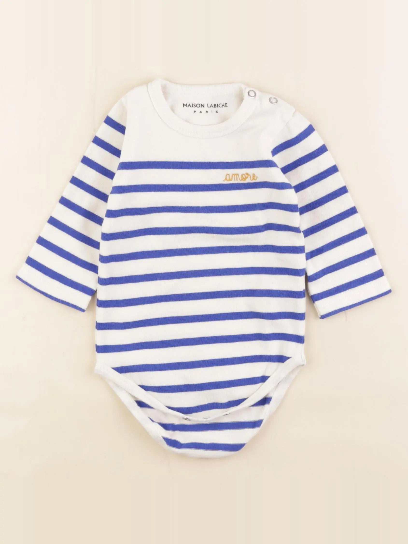Maison Labiche - body bleu - 6/12 mois