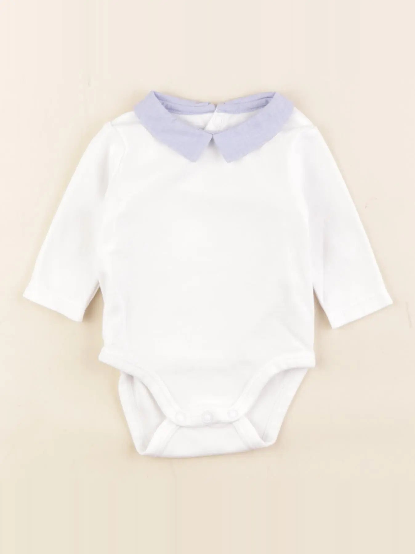 Jacadi - body à col rose, blanc, bleu - 1 mois