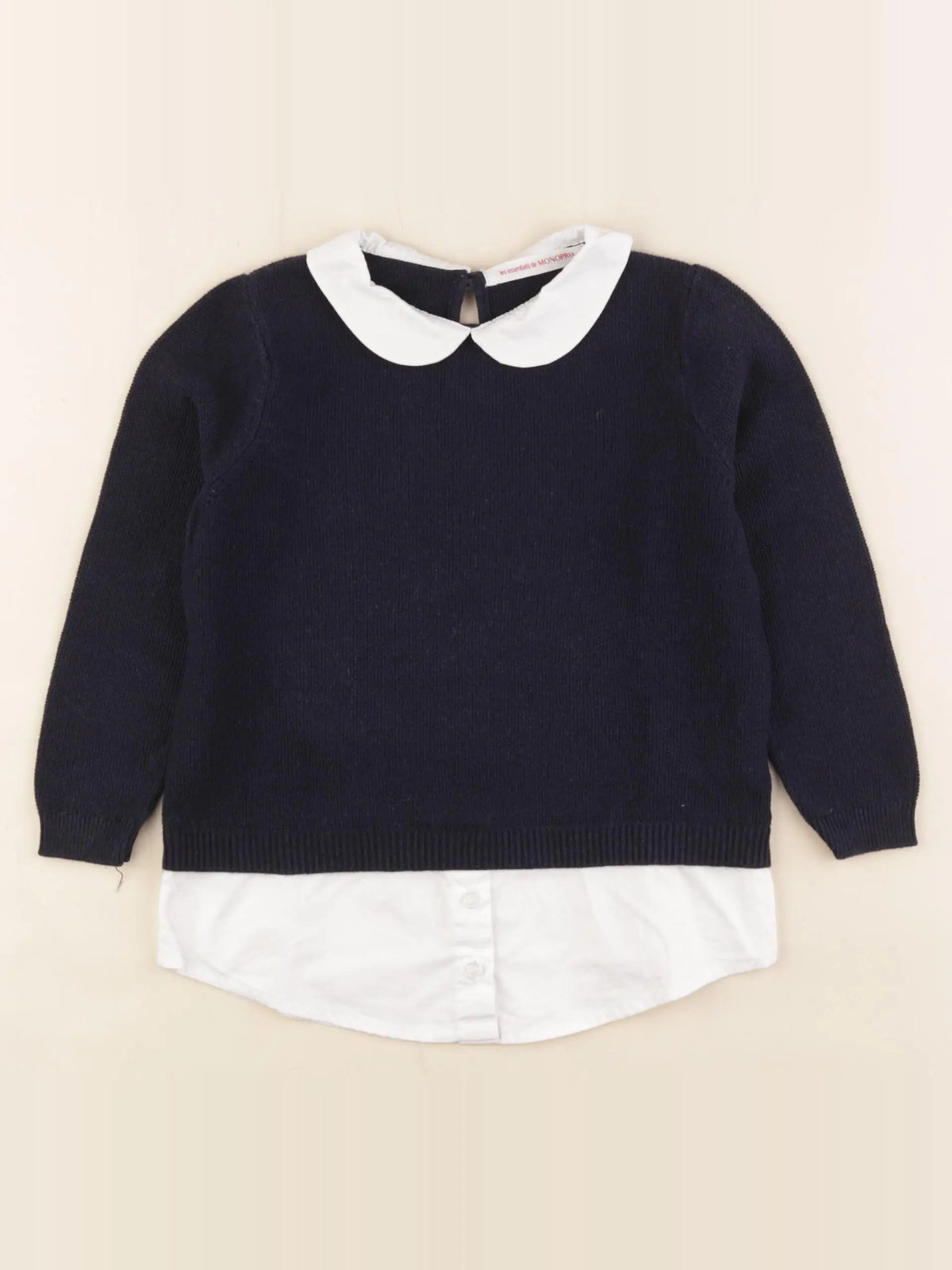 Monoprix - pull bleu - 4 ans