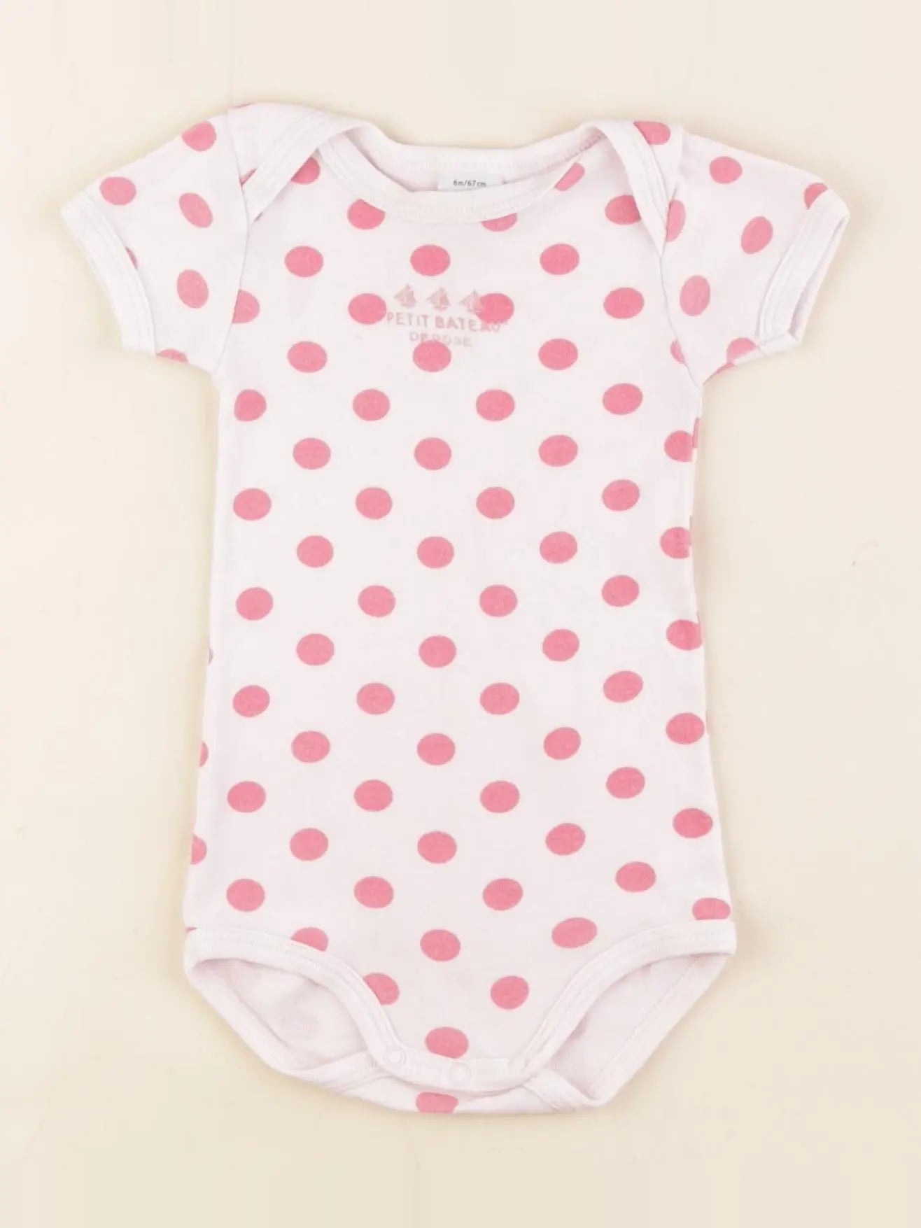 Petit Bateau - body velours rose - 6 mois