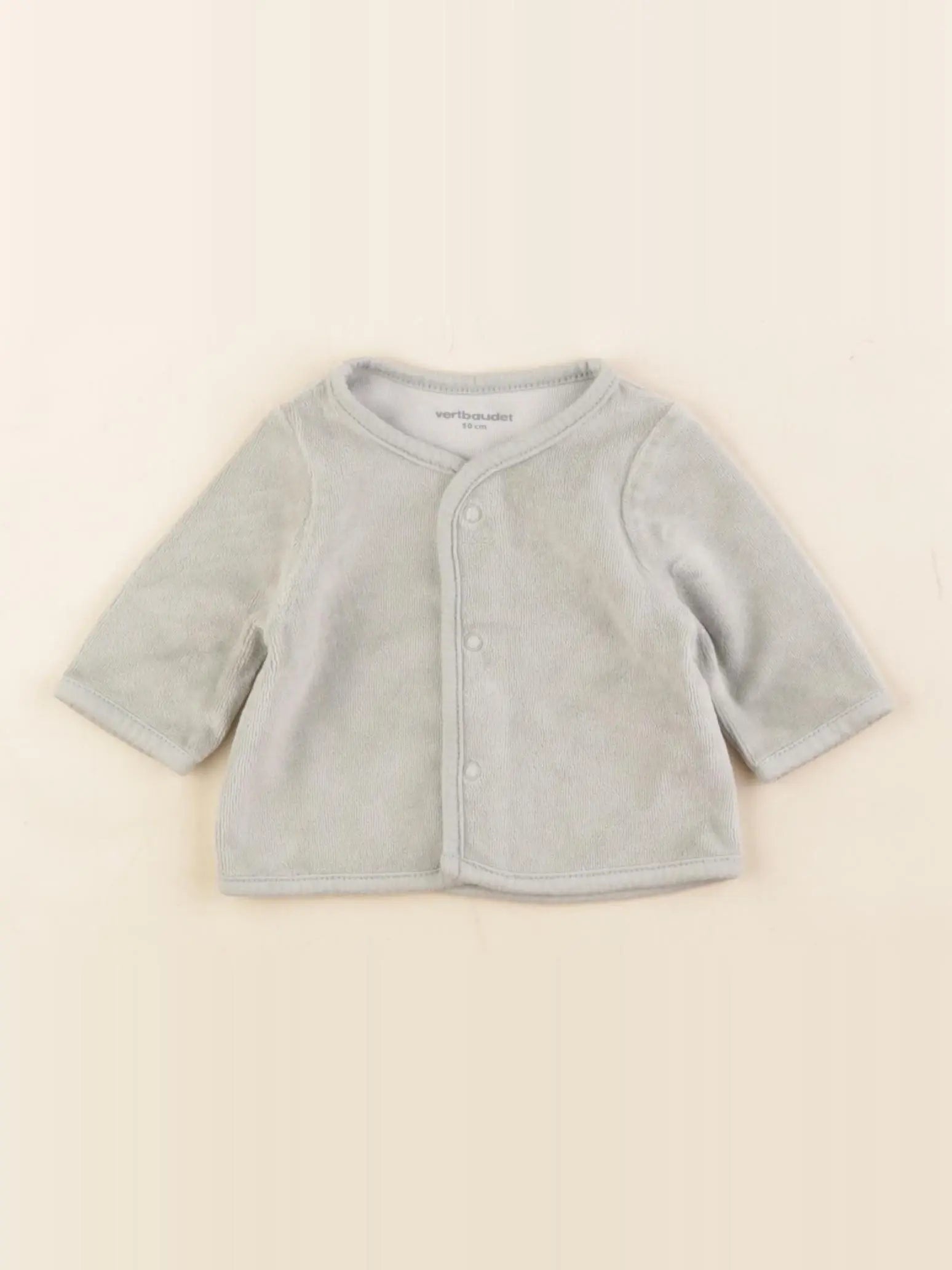 Vertbaudet - gilet velours vert - 0 mois