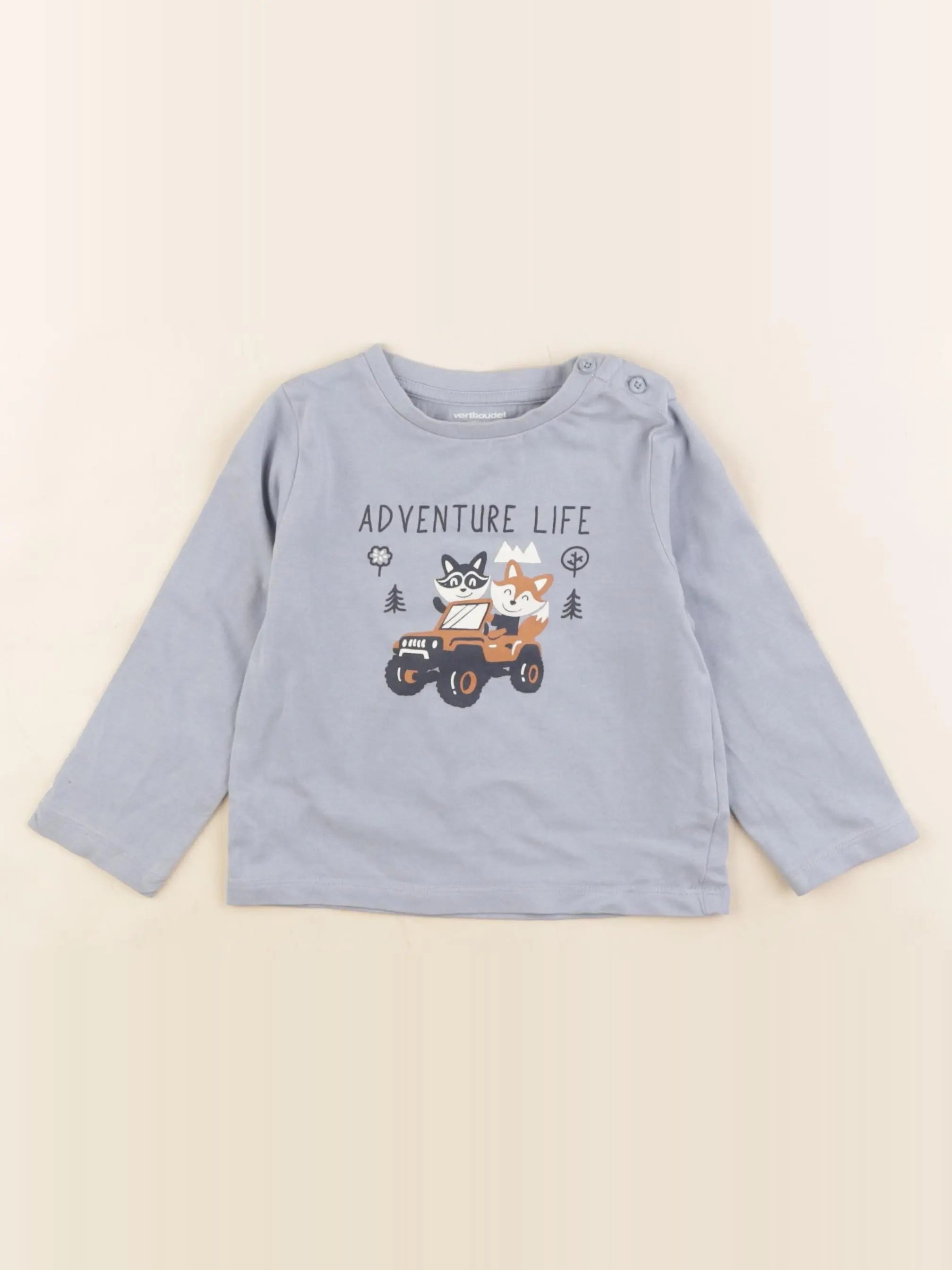 Vertbaudet - tee-shirt bleu - 18 mois