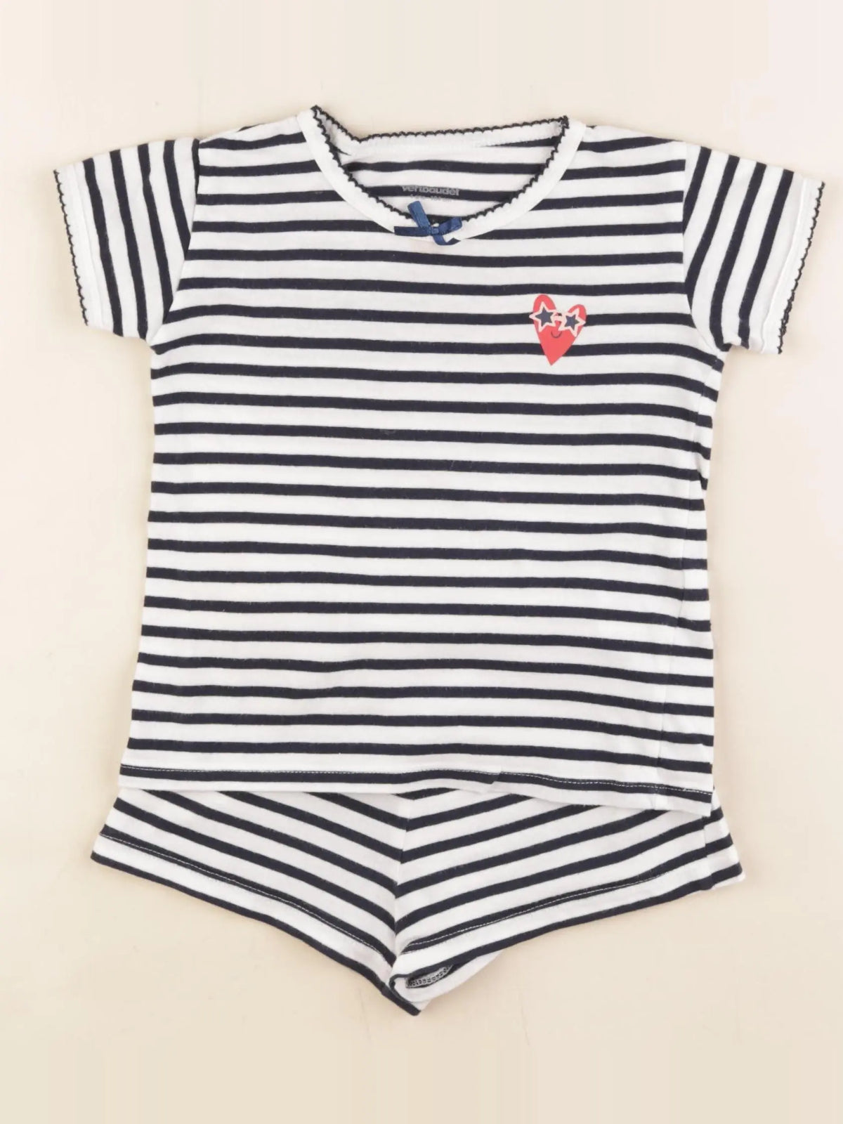 Vertbaudet - pyjama coton bleu, blanc - 4 ans