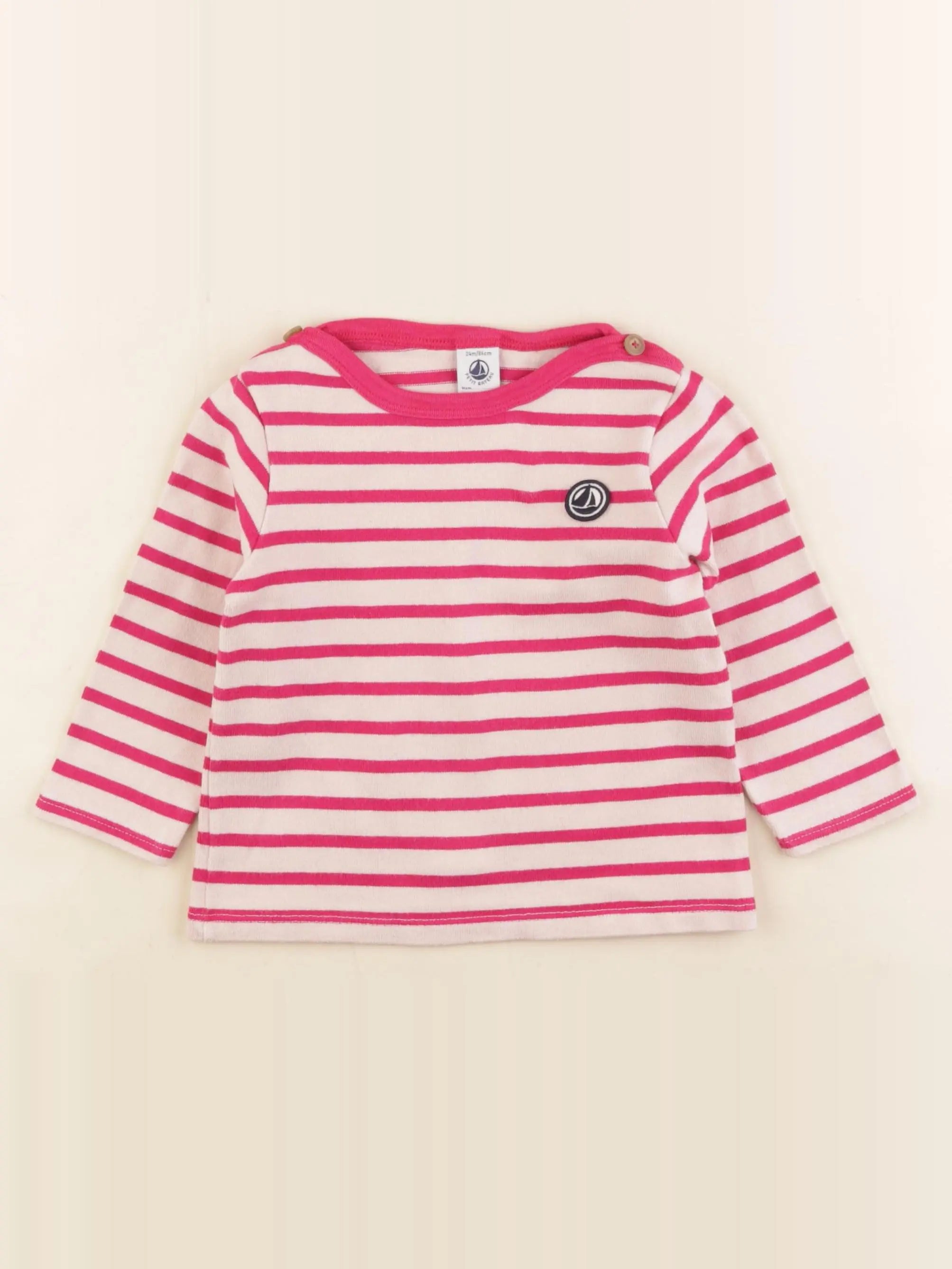Petit Bateau - sweat rose - 24 mois