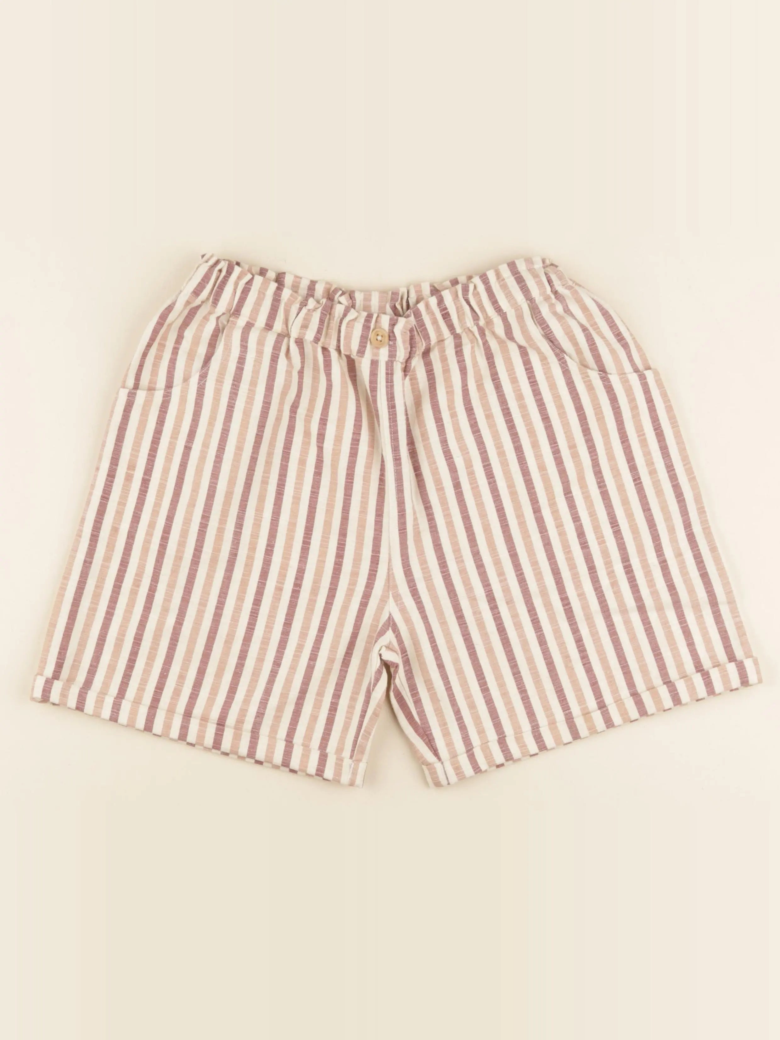 Short MARCEAU, rayé, rose