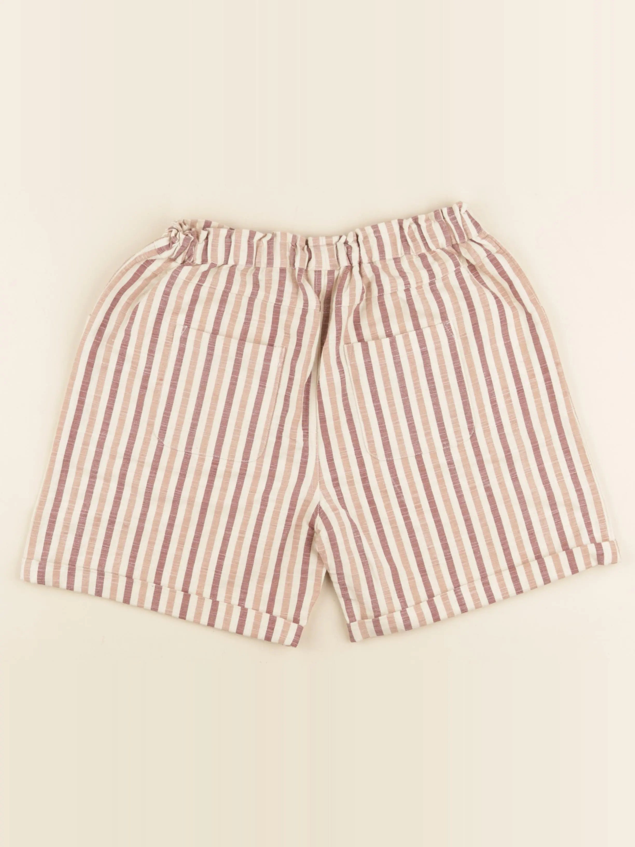 Short MARCEAU, rayé, rose