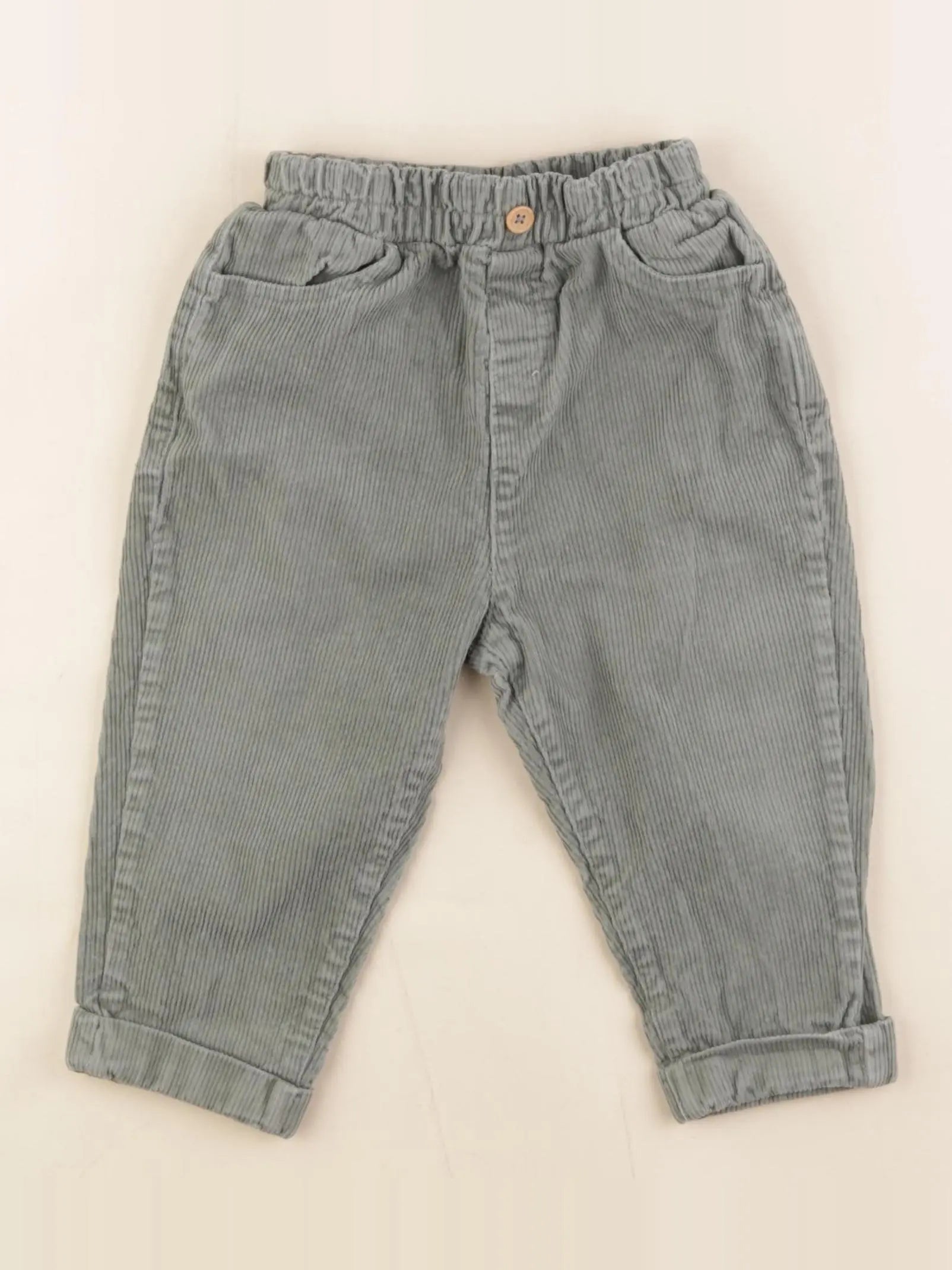 Vertbaudet - pantalon vert - 18 mois